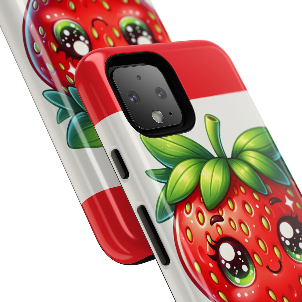 Cute Strawberry iPhone Case, Tough Phone Cases, Stylish Accessories, Fun Design for Kids and Adults, Perfect Gift for All Occasions