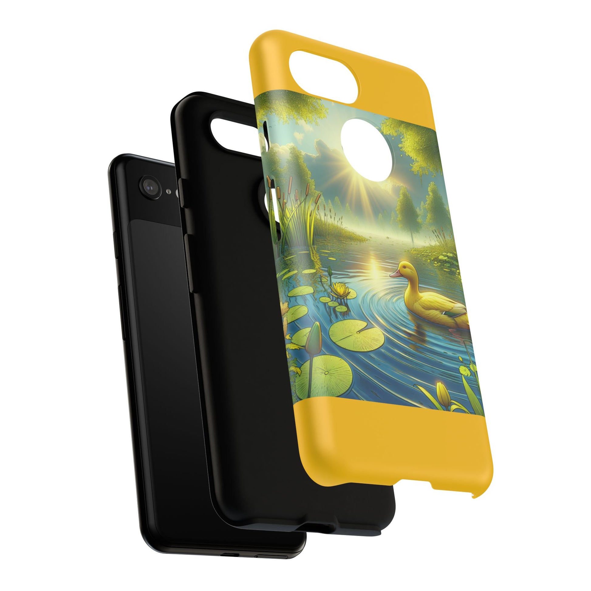 Beautiful Duck Pond Phone Case, Nature Lover Gift, Tough Case, Springtime Accessory, Eco-Friendly Phone Cover, Vibrant Artwork