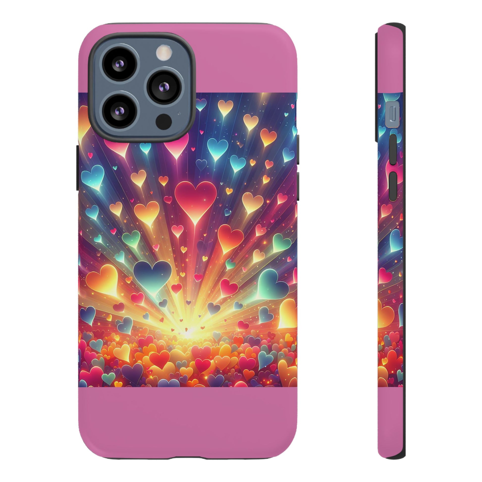 Colorful Love Phone Case, Heart Design, Cute Gift, Smartphone Accessory, Valentine's Day, Birthday Present, Colorful Hearts