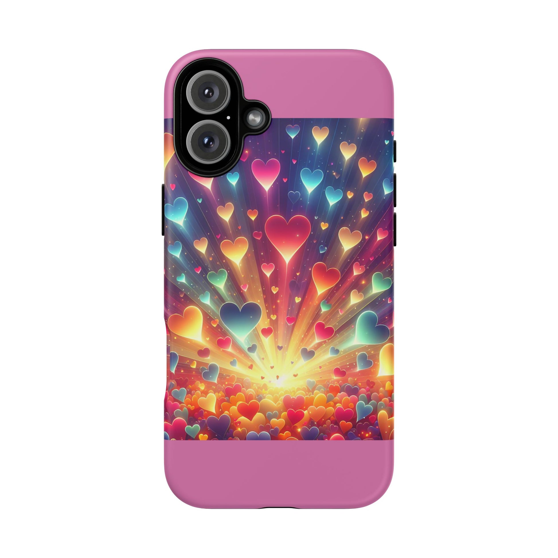 Colorful Love Phone Case, Heart Design, Cute Gift, Smartphone Accessory, Valentine's Day, Birthday Present, Colorful Hearts