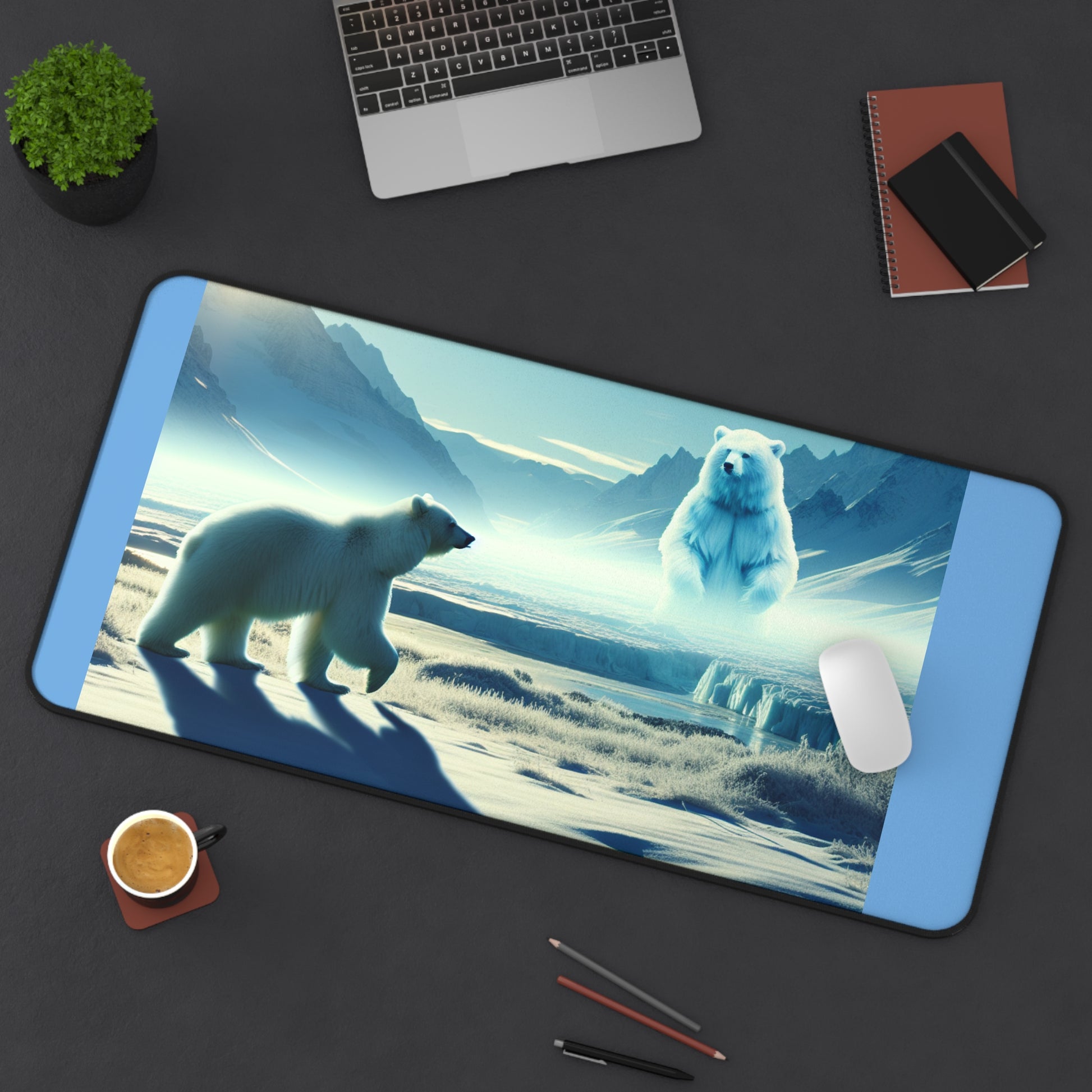 Arctic Dreams Desk Mat - Cozy Office Decor, Gaming Accessory, Unique Gift for Bear Lovers, Home Office Essentials, Nature Inspired