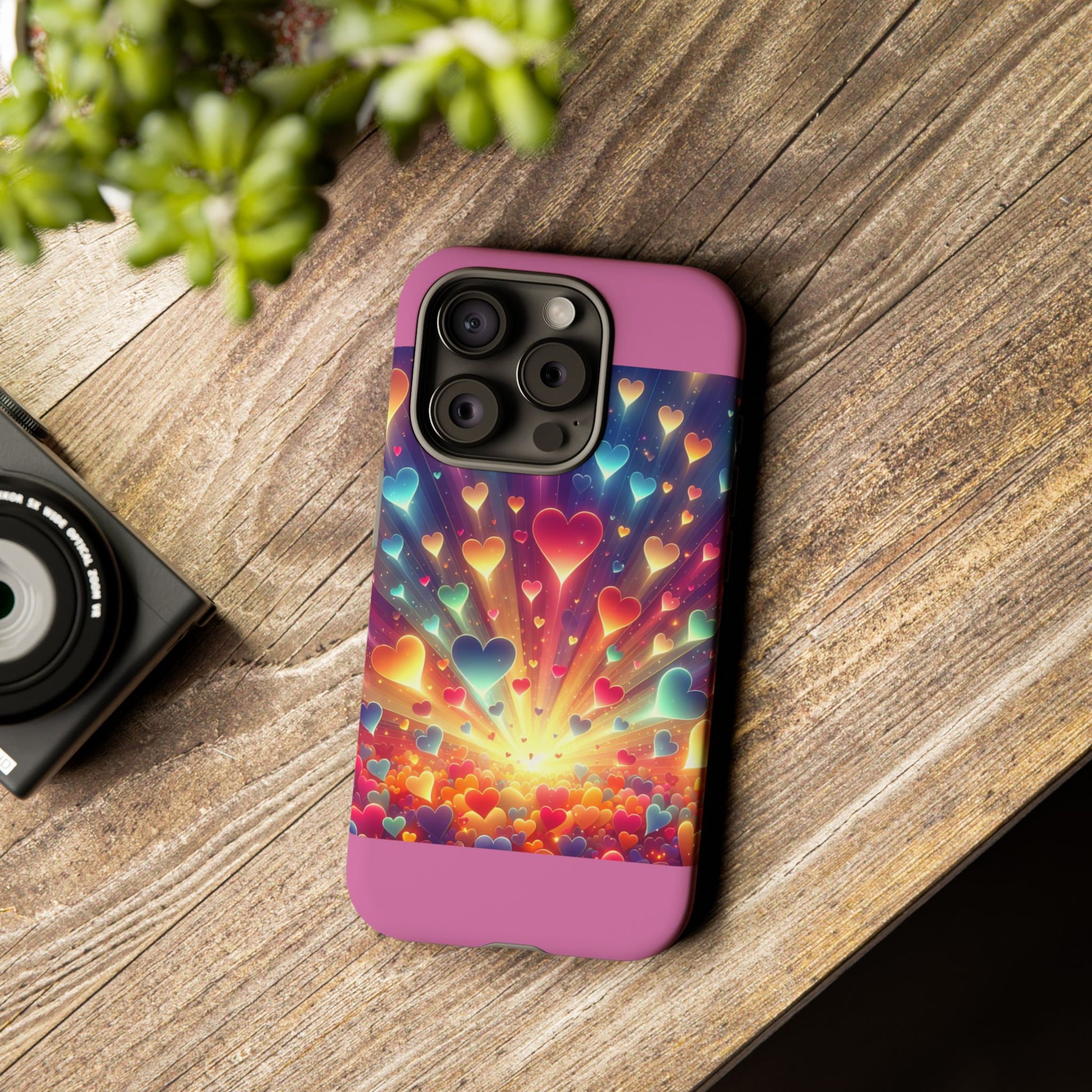 Colorful Love Phone Case, Heart Design, Cute Gift, Smartphone Accessory, Valentine's Day, Birthday Present, Colorful Hearts