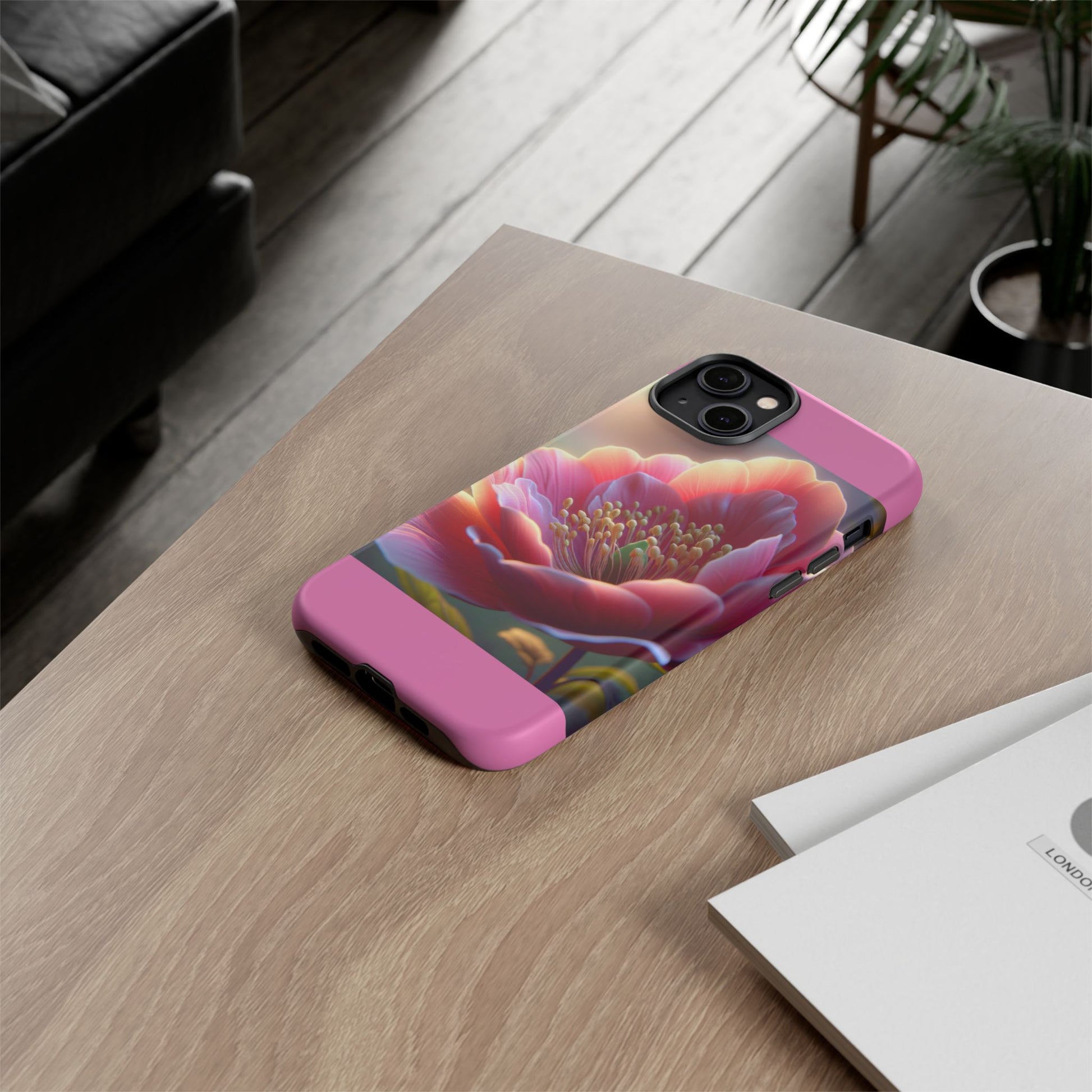 Pink Floral Phone Case, Tough Cases, Floral Design, Phone Accessory Gift, Nature Inspired, Trendy Tech Case