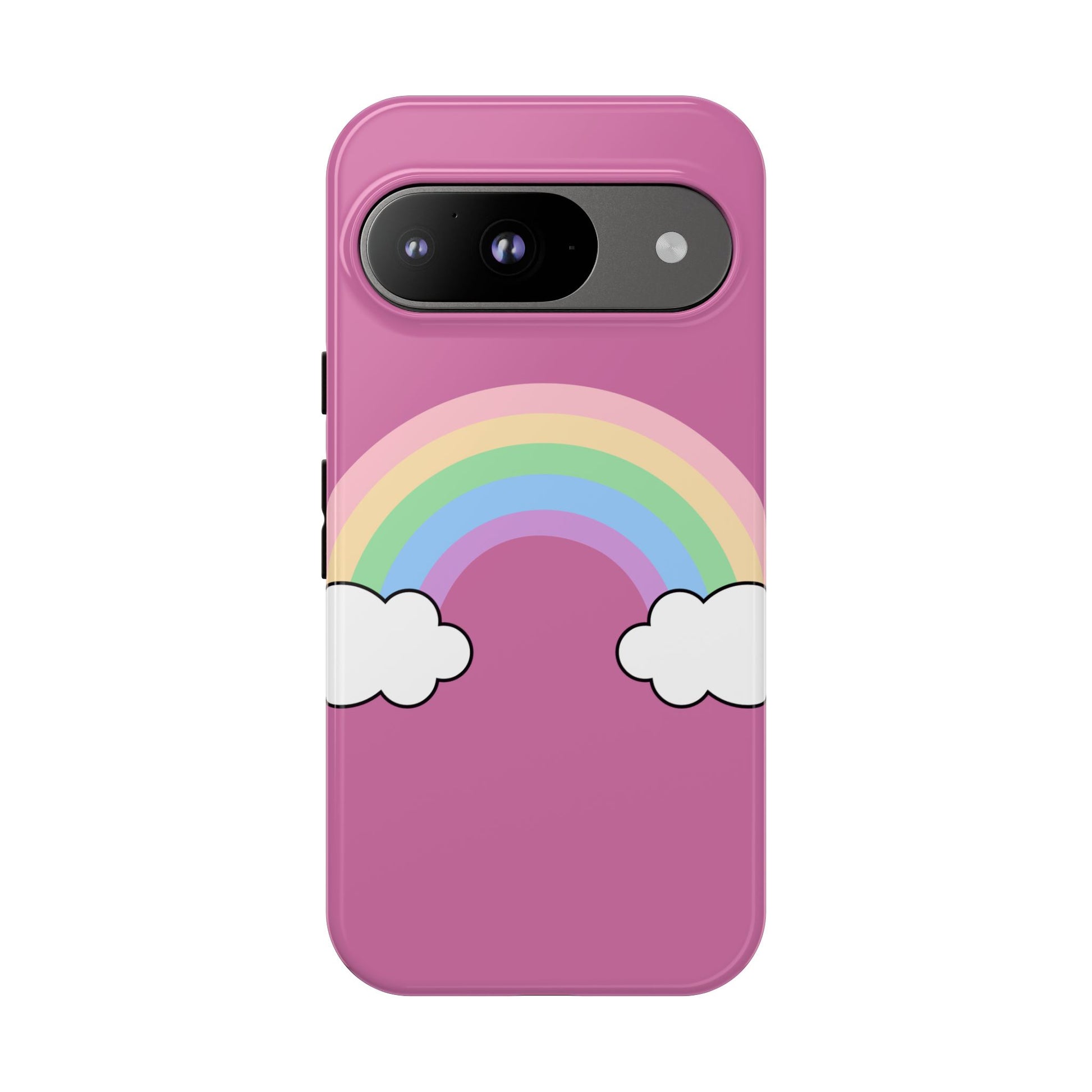 Rainbow Cloud Phone Case, Cute Tough Cases for Kids, Pastel Aesthetic, Colorful Phone Cover, Gift Idea for Birthdays