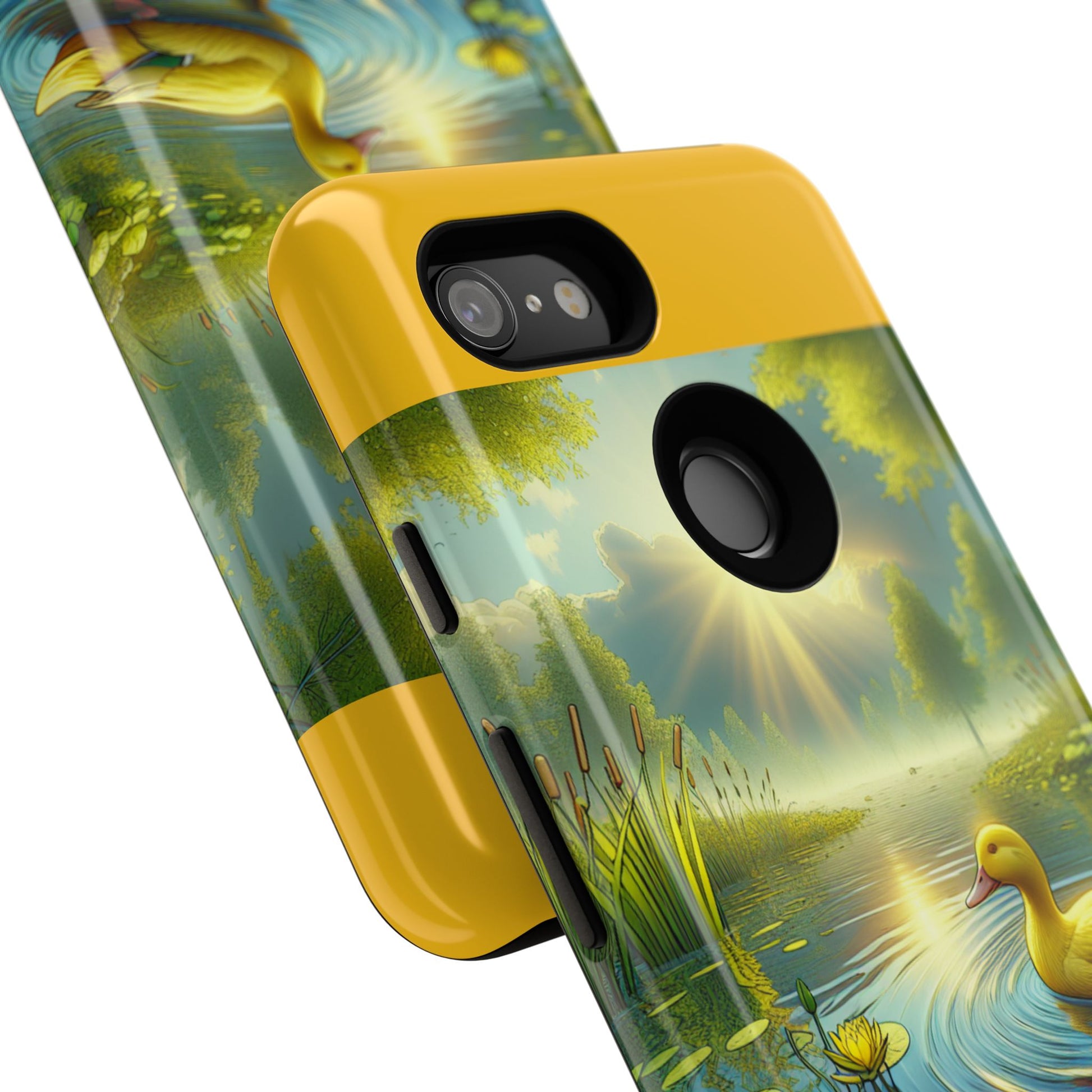 Beautiful Duck Pond Phone Case, Nature Lover Gift, Tough Case, Springtime Accessory, Eco-Friendly Phone Cover, Vibrant Artwork