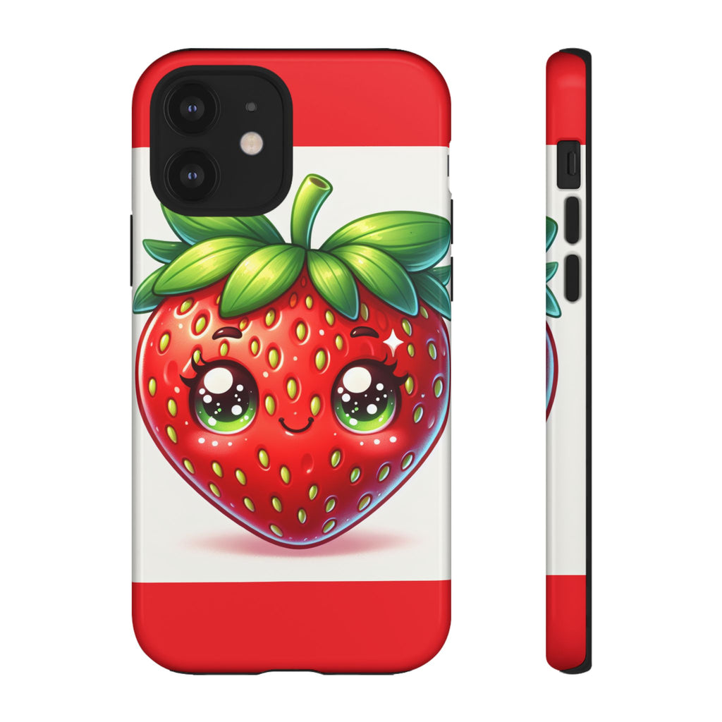 Cute Strawberry iPhone Case, Tough Phone Cases, Stylish Accessories, Fun Design for Kids and Adults, Perfect Gift for All Occasions