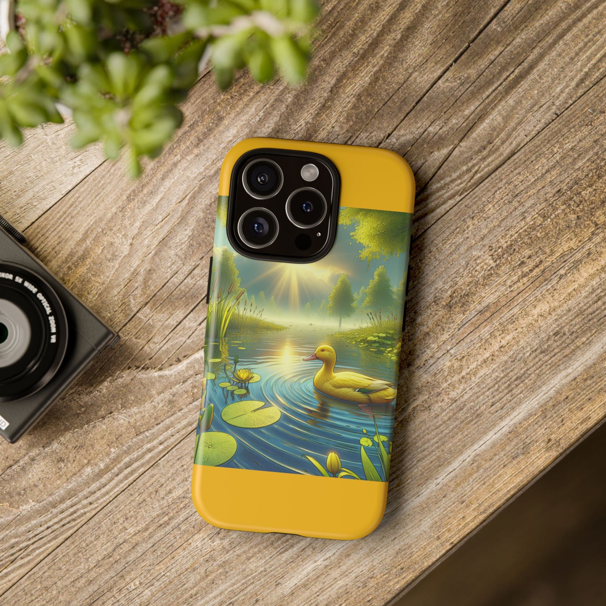 Beautiful Duck Pond Phone Case, Nature Lover Gift, Tough Case, Springtime Accessory, Eco-Friendly Phone Cover, Vibrant Artwork