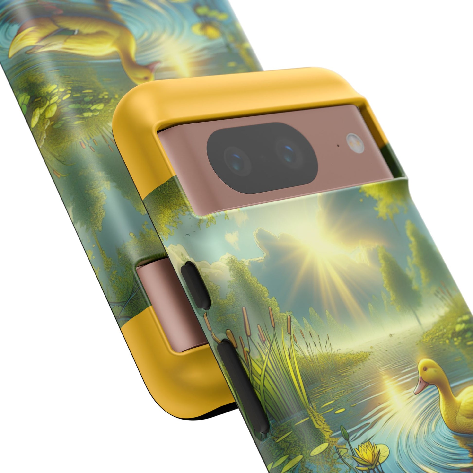 Beautiful Duck Pond Phone Case, Nature Lover Gift, Tough Case, Springtime Accessory, Eco-Friendly Phone Cover, Vibrant Artwork