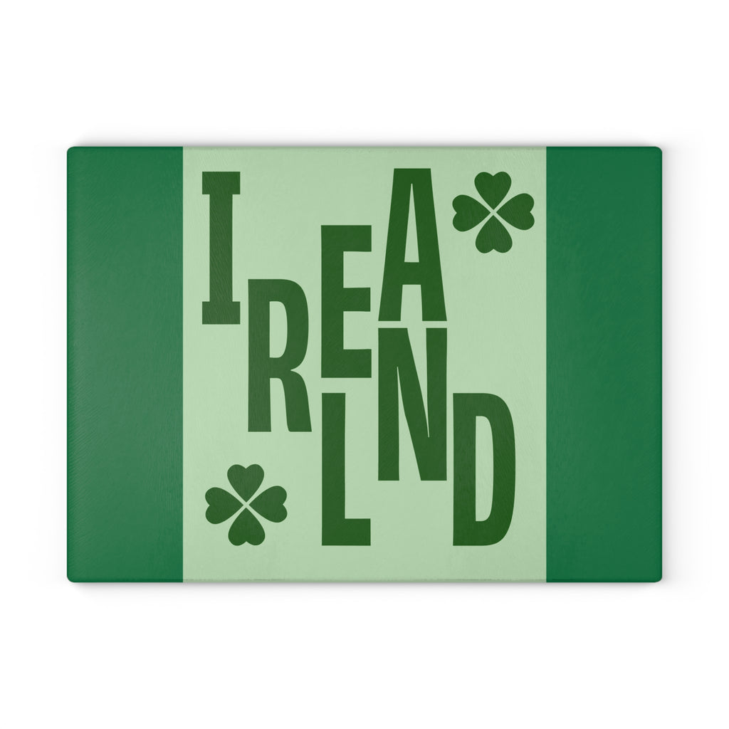 St. Patrick's Day Glass Cutting Board, Kitchen Decor, Shamrock Gift, Irish Cookware, Holiday Kitchen Accessory