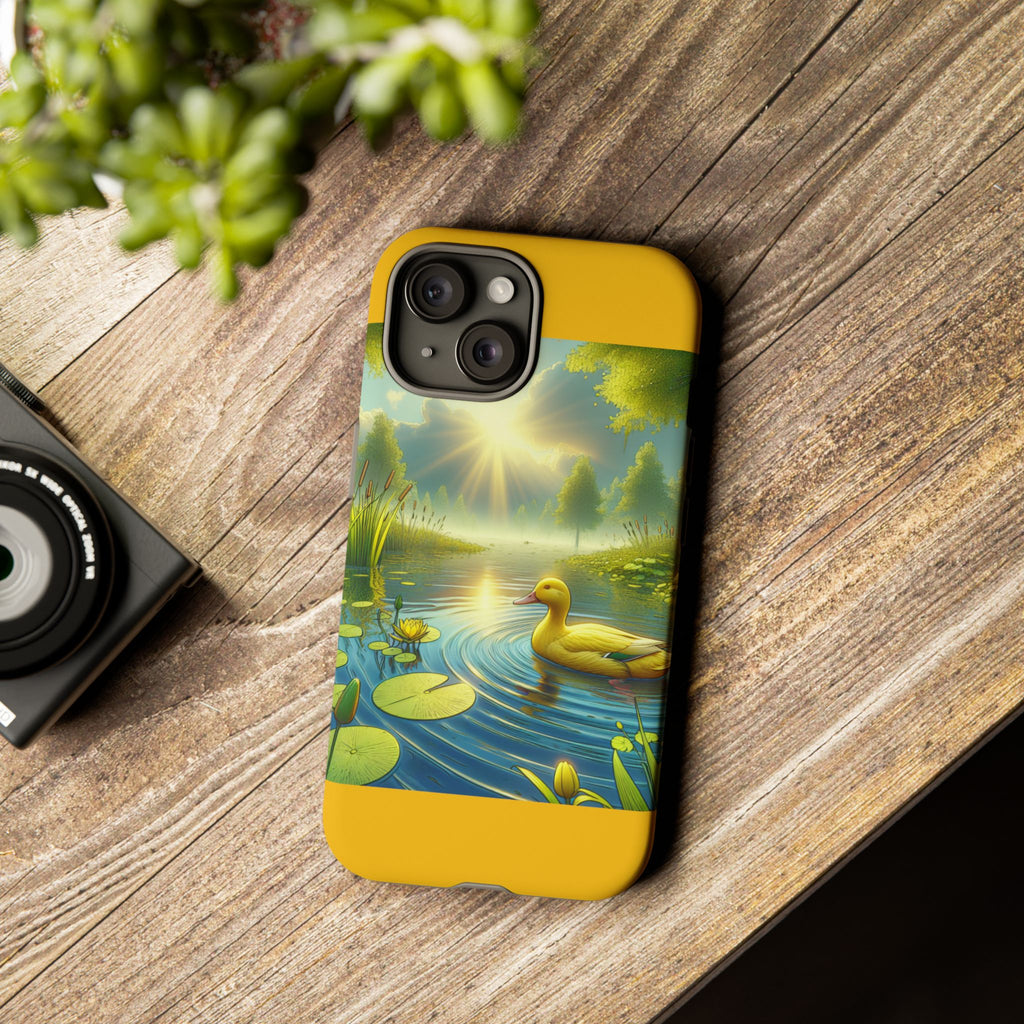 Beautiful Duck Pond Phone Case, Nature Lover Gift, Tough Case, Springtime Accessory, Eco-Friendly Phone Cover, Vibrant Artwork