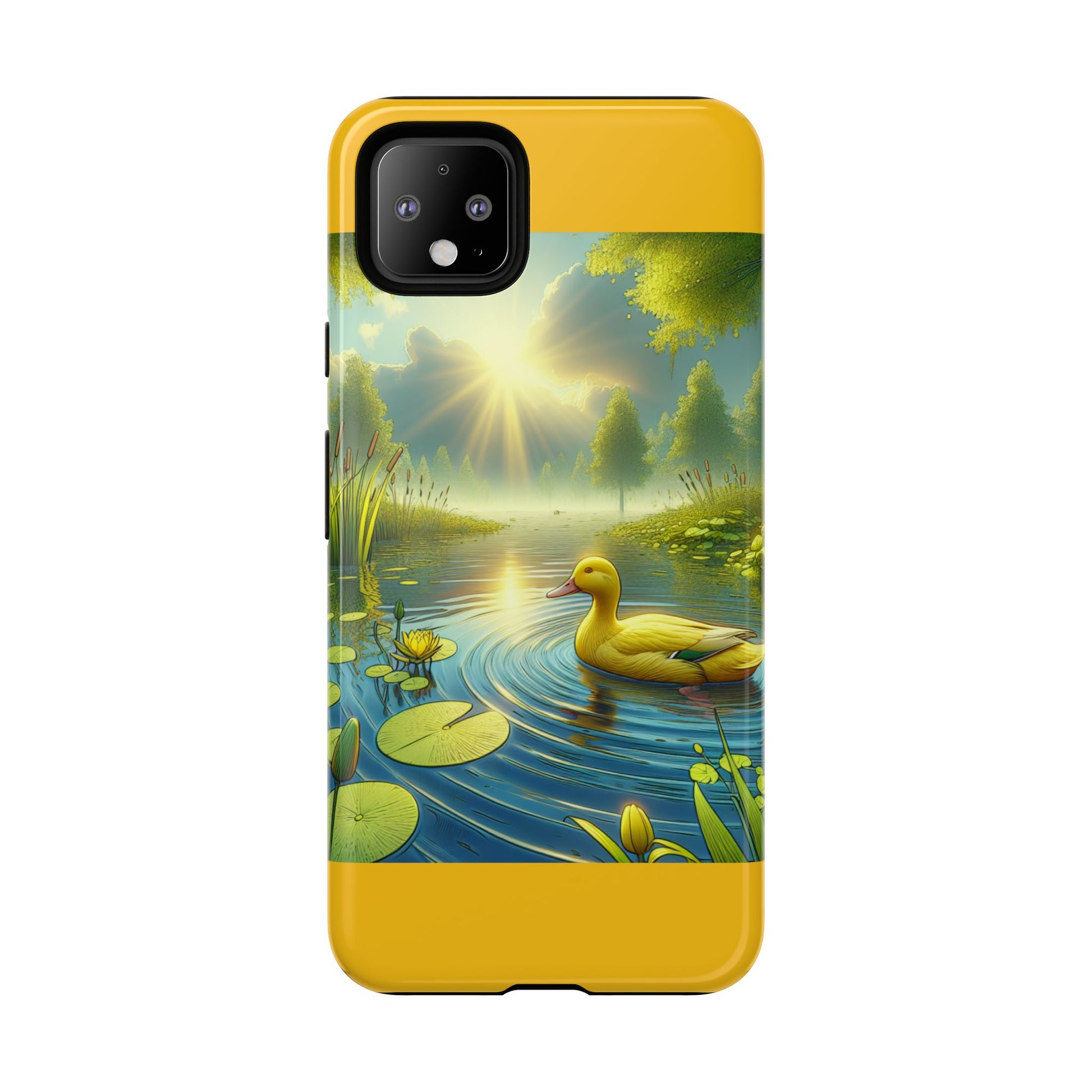 Beautiful Duck Pond Phone Case, Nature Lover Gift, Tough Case, Springtime Accessory, Eco-Friendly Phone Cover, Vibrant Artwork