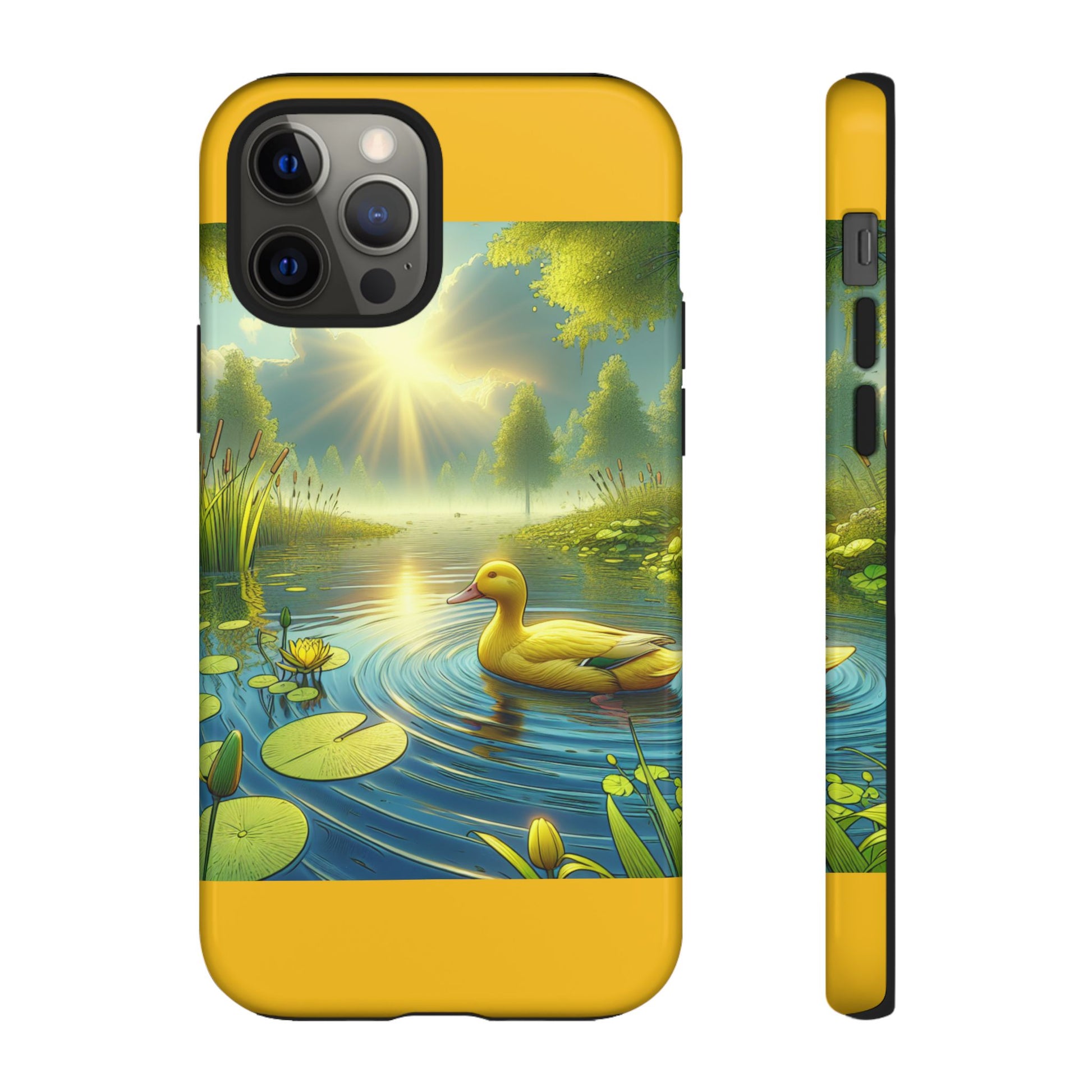 Beautiful Duck Pond Phone Case, Nature Lover Gift, Tough Case, Springtime Accessory, Eco-Friendly Phone Cover, Vibrant Artwork