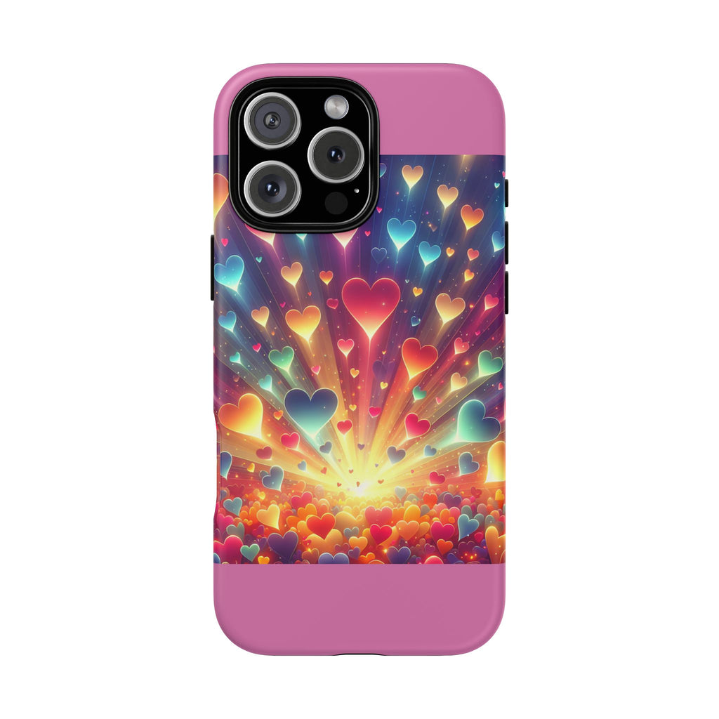 Colorful Love Phone Case, Heart Design, Cute Gift, Smartphone Accessory, Valentine's Day, Birthday Present, Colorful Hearts