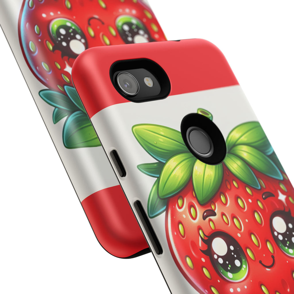 Cute Strawberry iPhone Case, Tough Phone Cases, Stylish Accessories, Fun Design for Kids and Adults, Perfect Gift for All Occasions