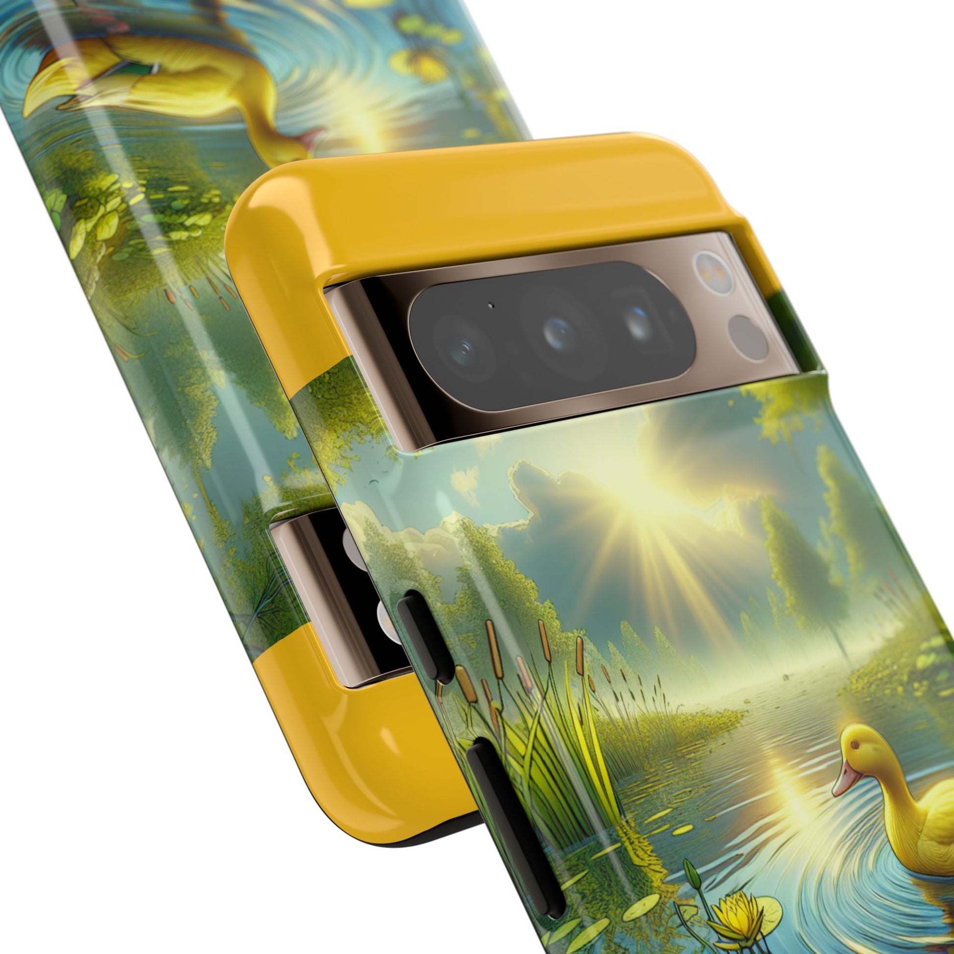 Beautiful Duck Pond Phone Case, Nature Lover Gift, Tough Case, Springtime Accessory, Eco-Friendly Phone Cover, Vibrant Artwork