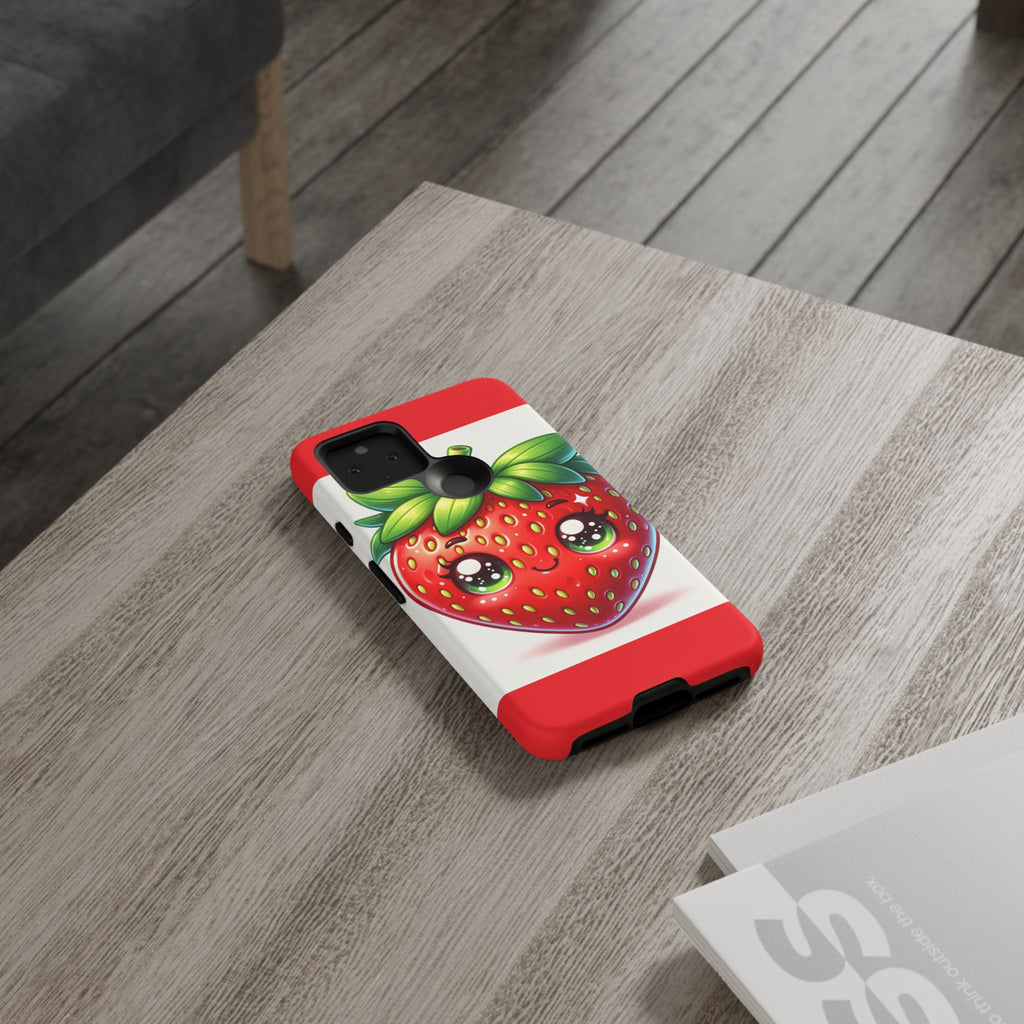 Cute Strawberry iPhone Case, Tough Phone Cases, Stylish Accessories, Fun Design for Kids and Adults, Perfect Gift for All Occasions