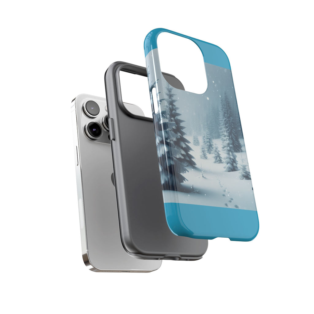 Winter Forest Phone Case, Tough Cases for iPhone, Snowy Landscape Design, Nature Lover Gift, Holiday Accessories