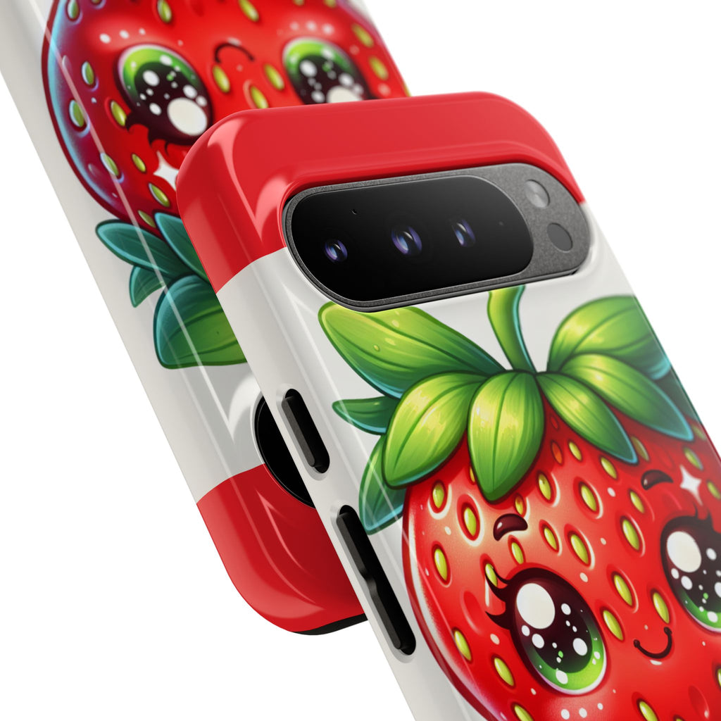 Cute Strawberry iPhone Case, Tough Phone Cases, Stylish Accessories, Fun Design for Kids and Adults, Perfect Gift for All Occasions