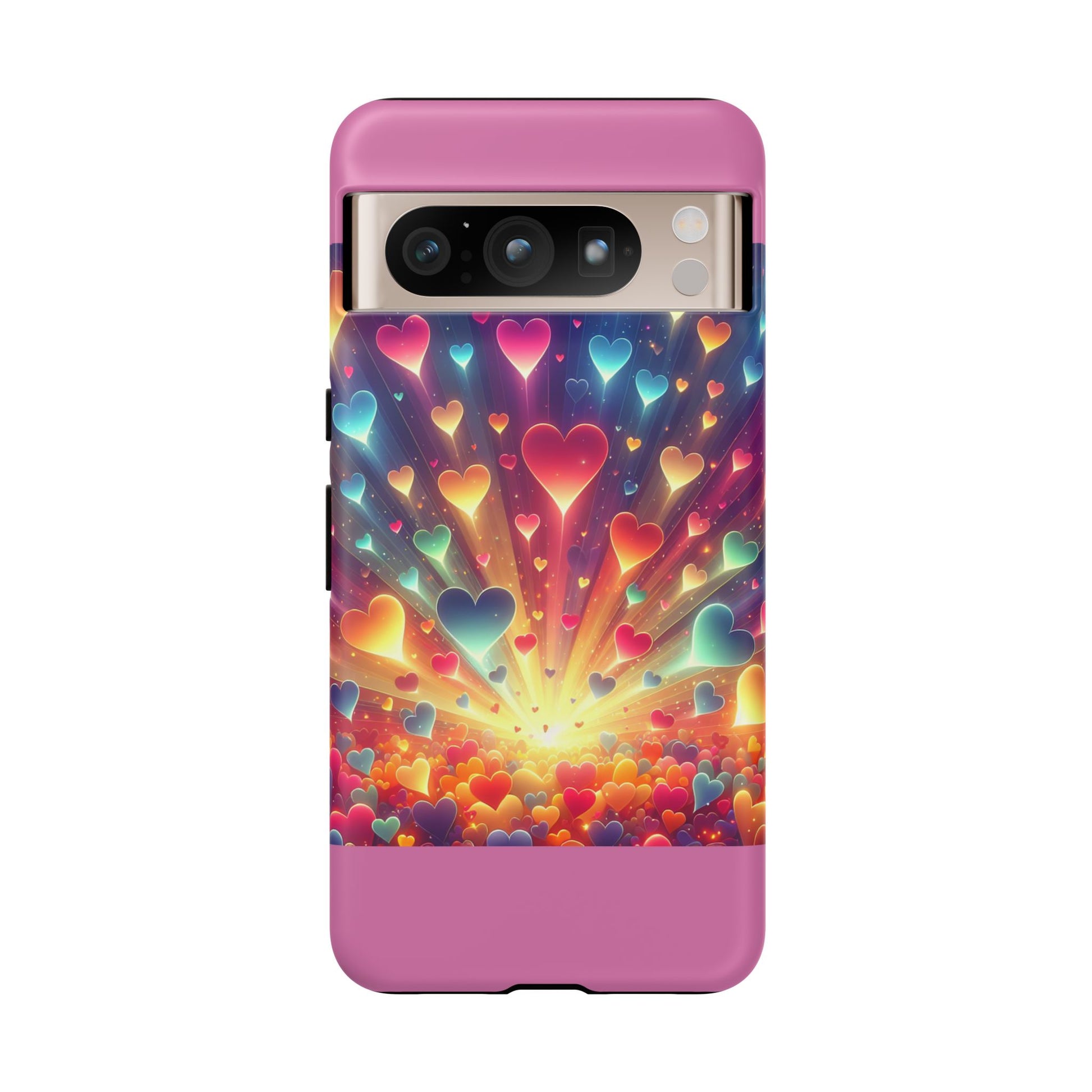 Colorful Love Phone Case, Heart Design, Cute Gift, Smartphone Accessory, Valentine's Day, Birthday Present, Colorful Hearts
