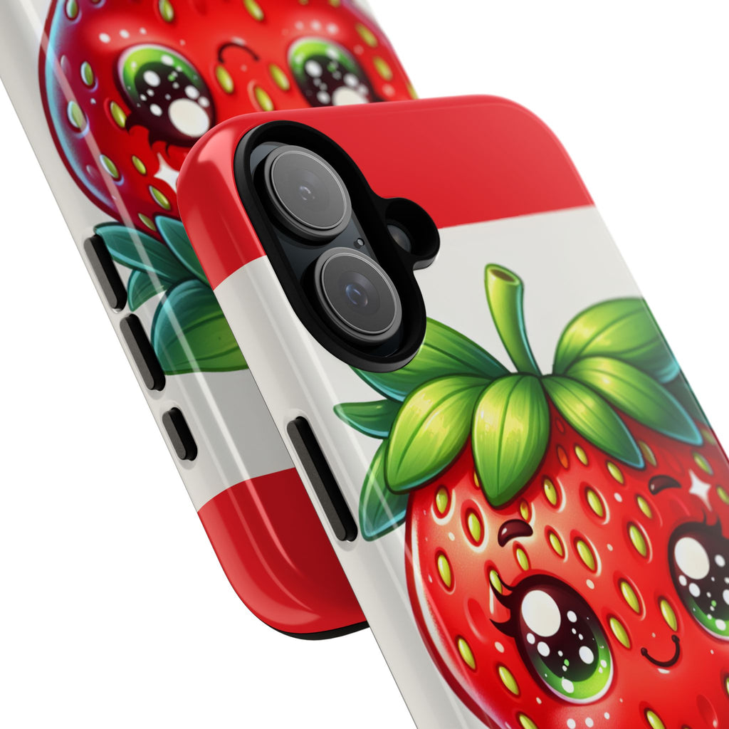 Cute Strawberry iPhone Case, Tough Phone Cases, Stylish Accessories, Fun Design for Kids and Adults, Perfect Gift for All Occasions