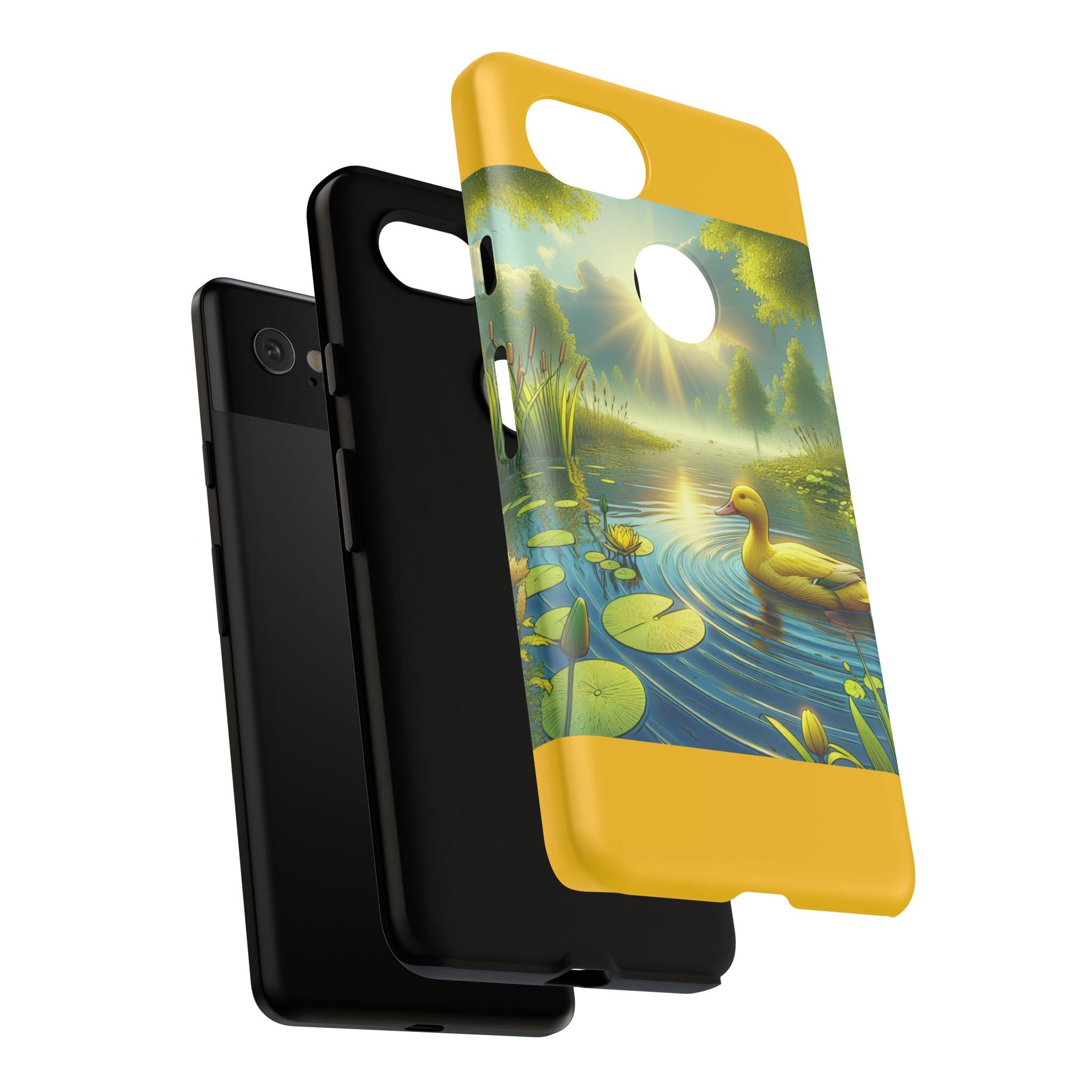 Beautiful Duck Pond Phone Case, Nature Lover Gift, Tough Case, Springtime Accessory, Eco-Friendly Phone Cover, Vibrant Artwork