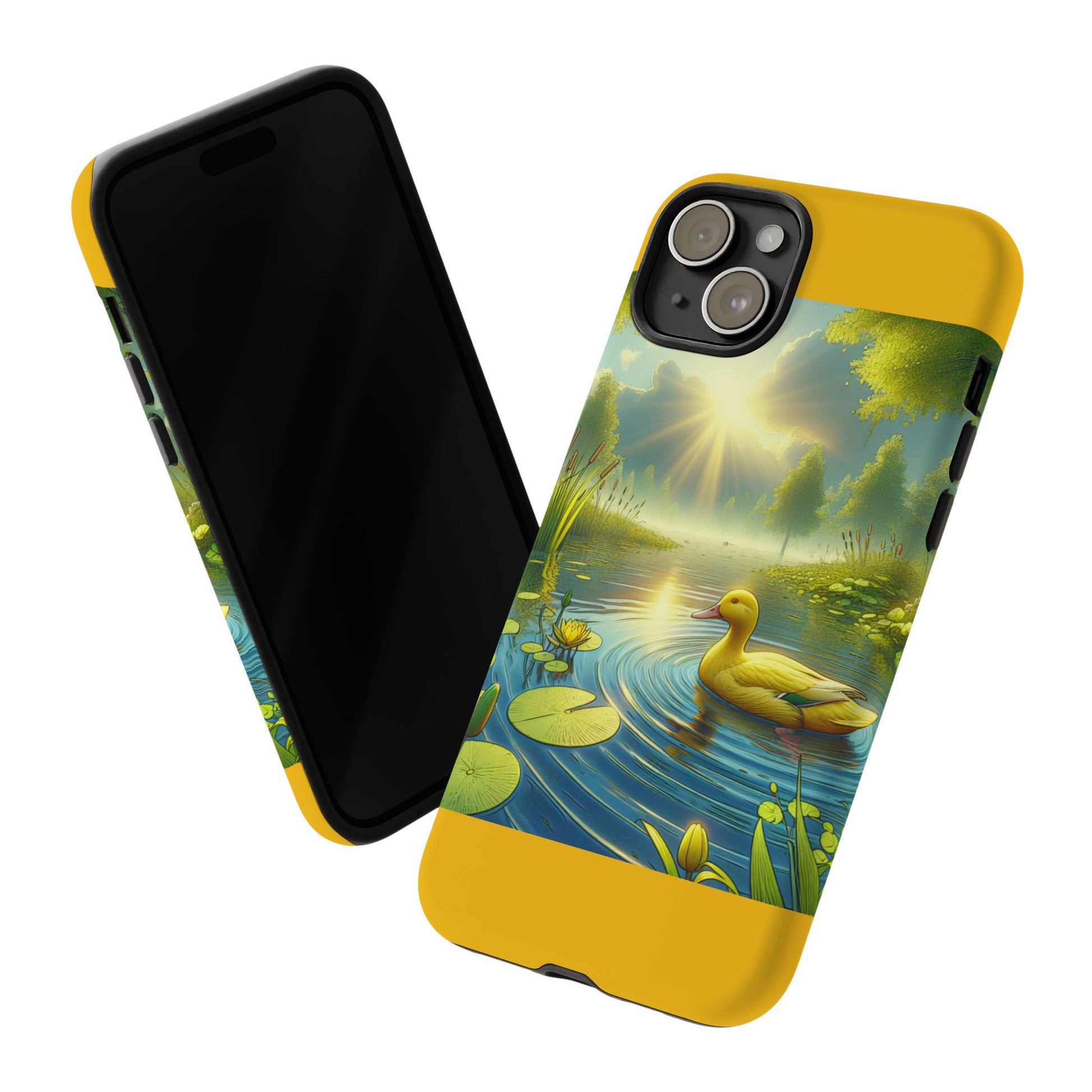 Beautiful Duck Pond Phone Case, Nature Lover Gift, Tough Case, Springtime Accessory, Eco-Friendly Phone Cover, Vibrant Artwork