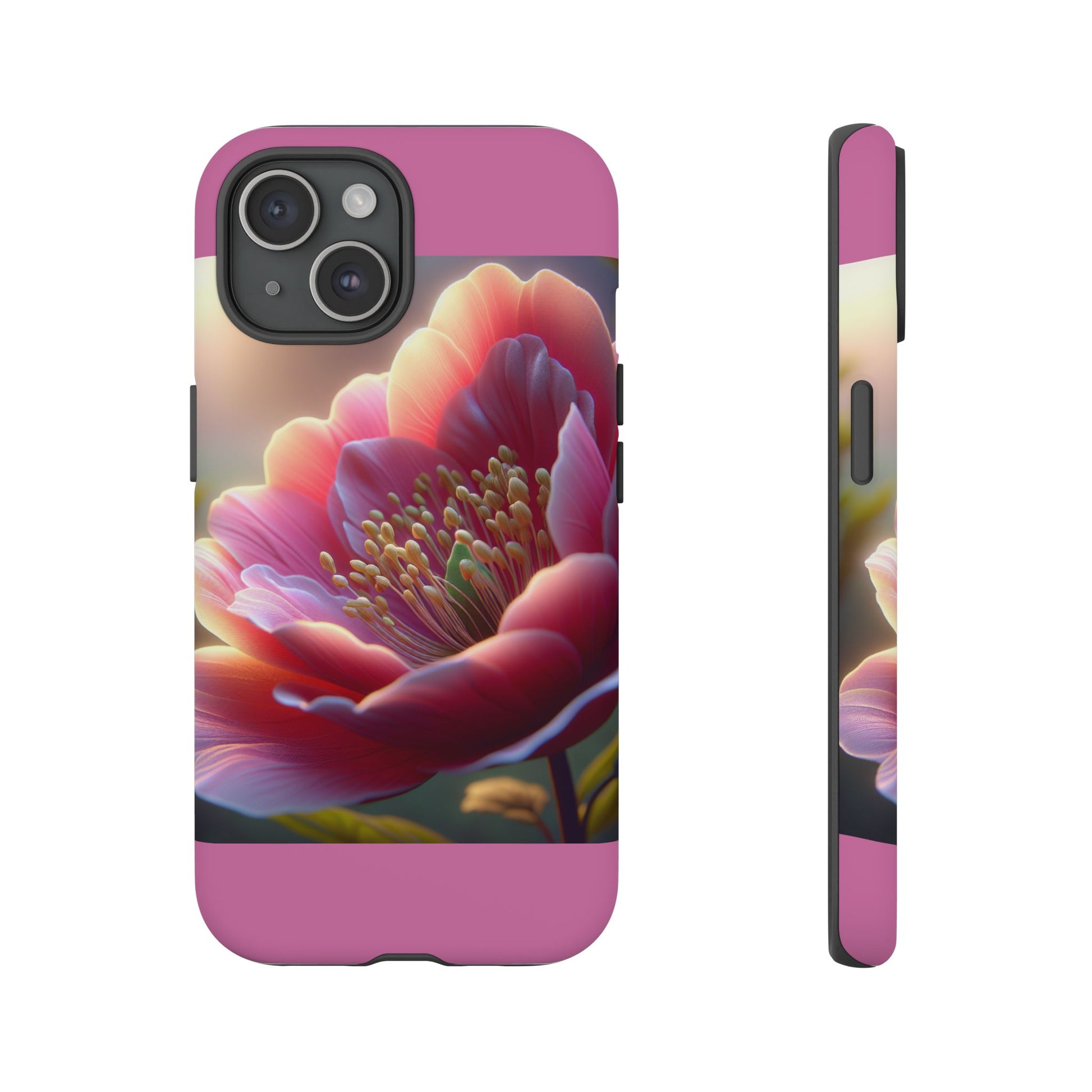 Pink Floral Phone Case, Tough Cases, Floral Design, Phone Accessory Gift, Nature Inspired, Trendy Tech Case