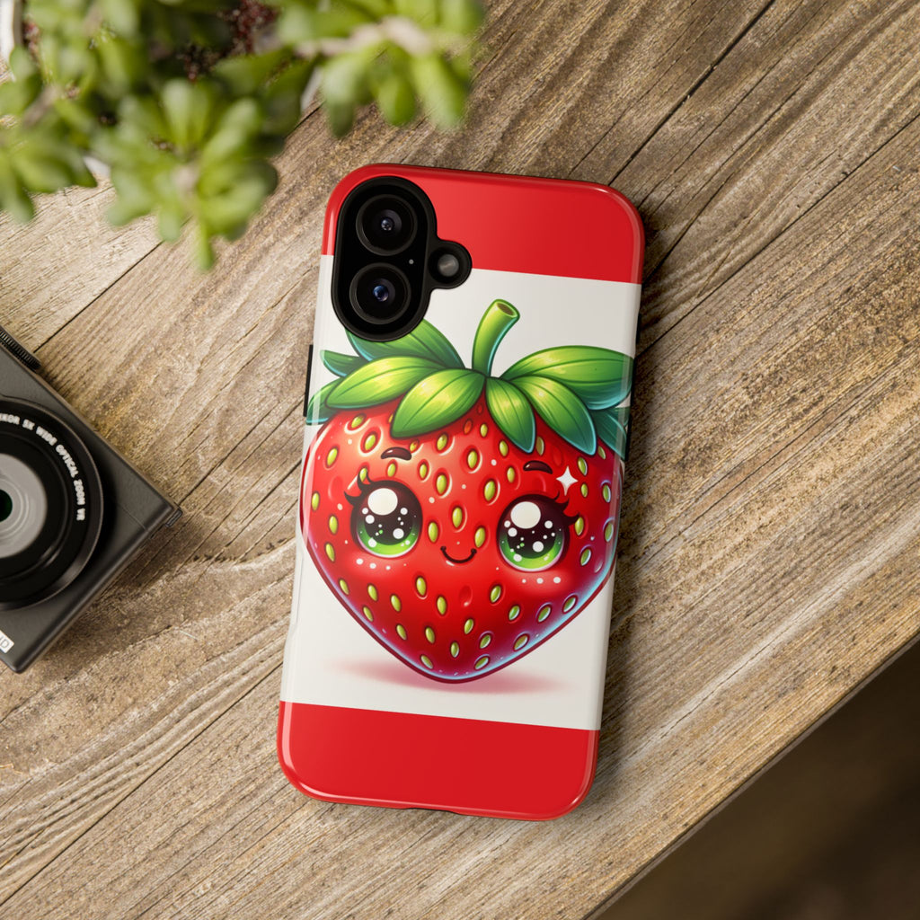 Cute Strawberry iPhone Case, Tough Phone Cases, Stylish Accessories, Fun Design for Kids and Adults, Perfect Gift for All Occasions