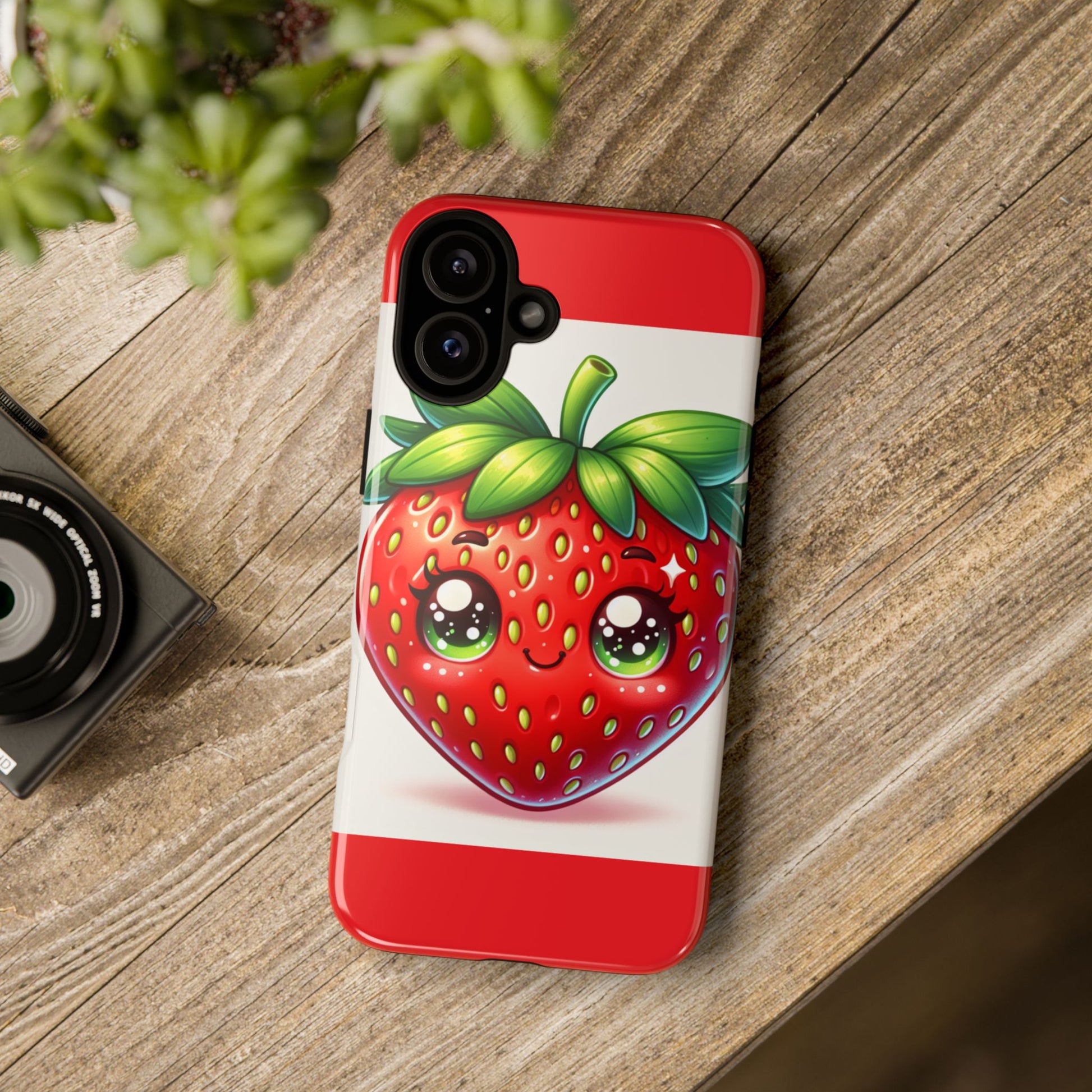 Cute Strawberry iPhone Case, Tough Phone Cases, Stylish Accessories, Fun Design for Kids and Adults, Perfect Gift for All Occasions