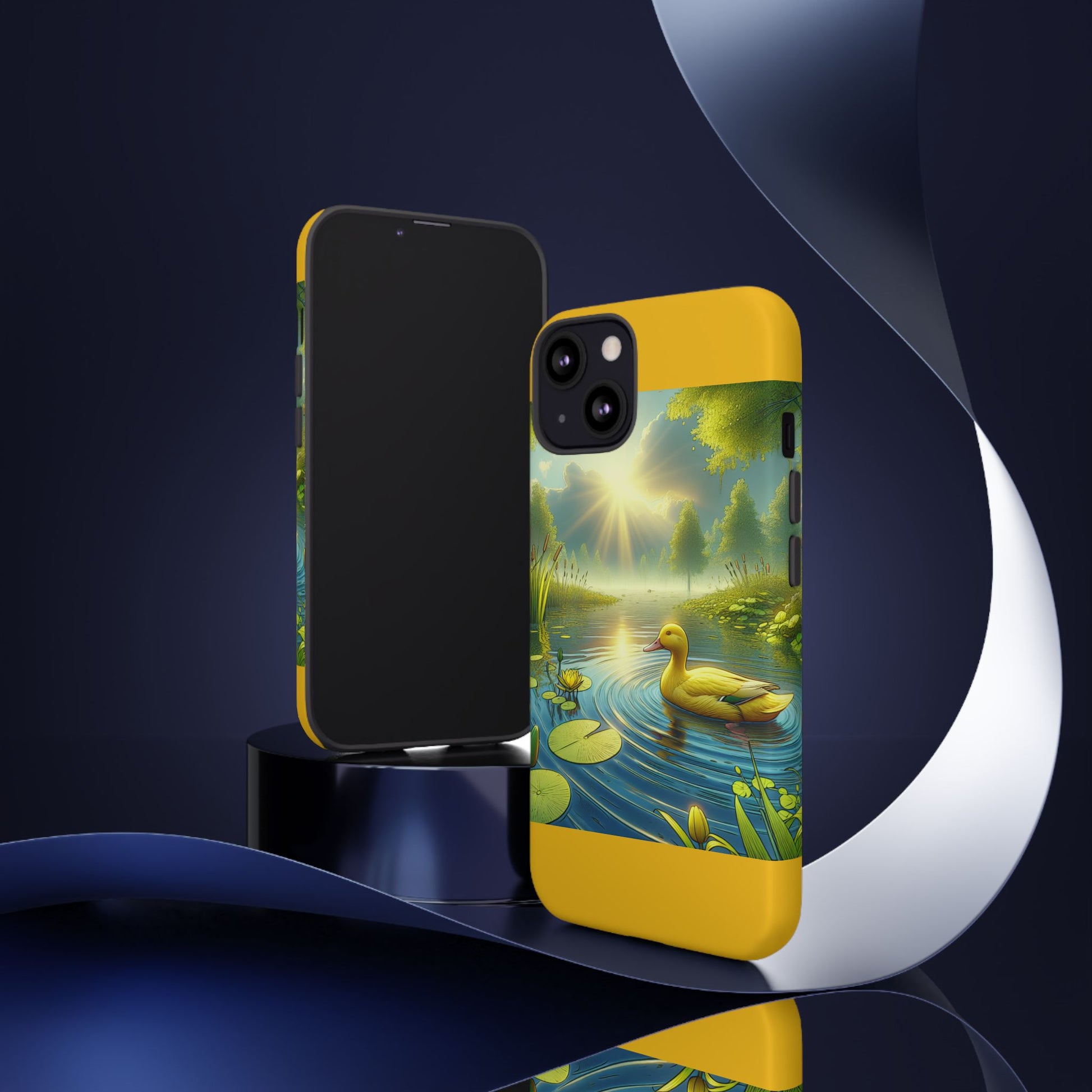 Beautiful Duck Pond Phone Case, Nature Lover Gift, Tough Case, Springtime Accessory, Eco-Friendly Phone Cover, Vibrant Artwork