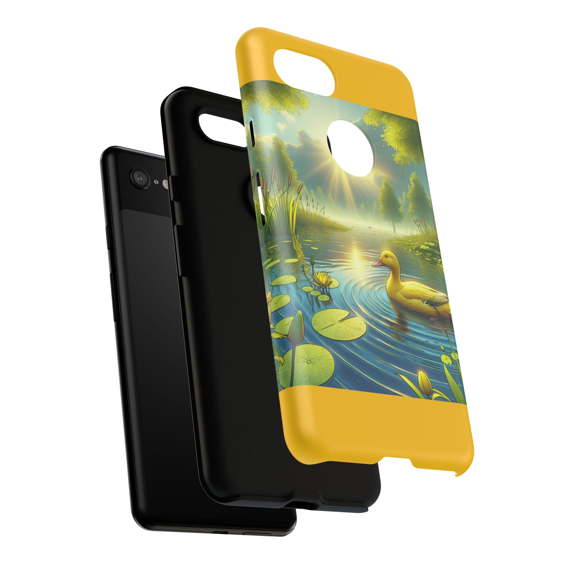 Beautiful Duck Pond Phone Case, Nature Lover Gift, Tough Case, Springtime Accessory, Eco-Friendly Phone Cover, Vibrant Artwork