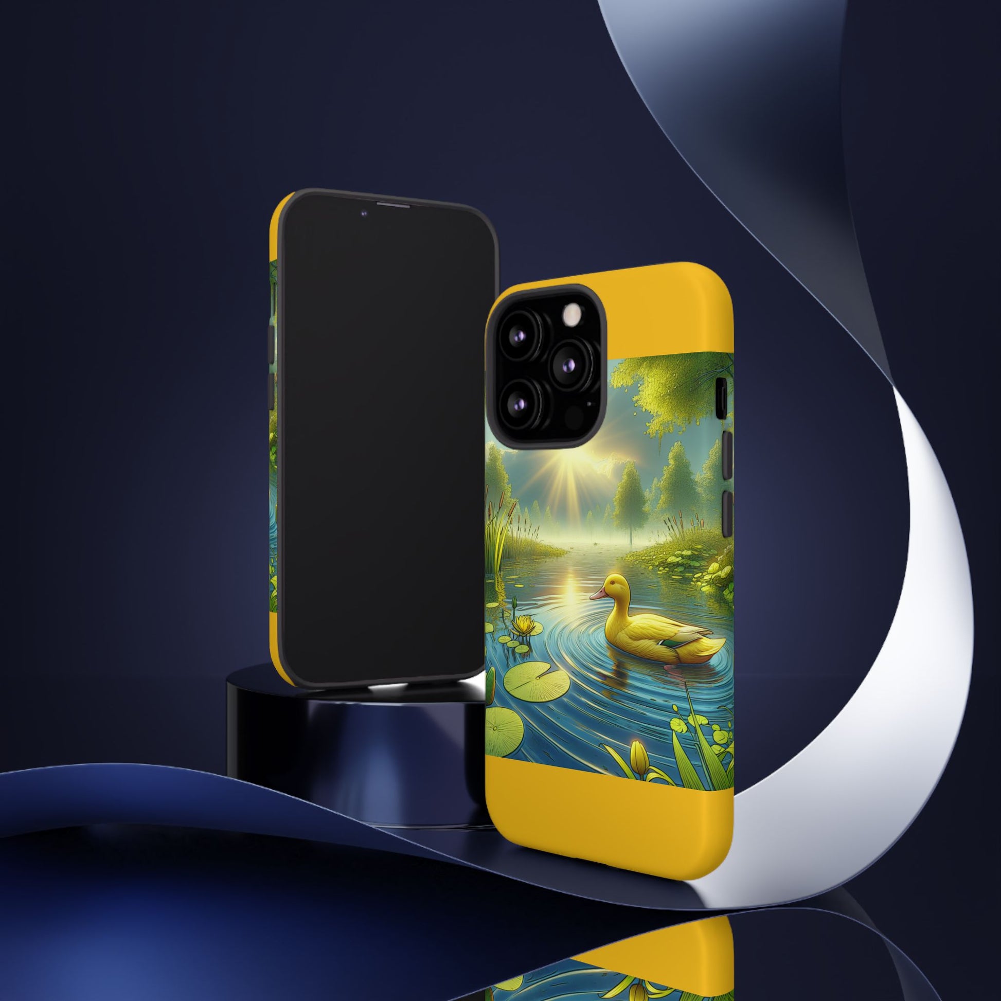 Beautiful Duck Pond Phone Case, Nature Lover Gift, Tough Case, Springtime Accessory, Eco-Friendly Phone Cover, Vibrant Artwork