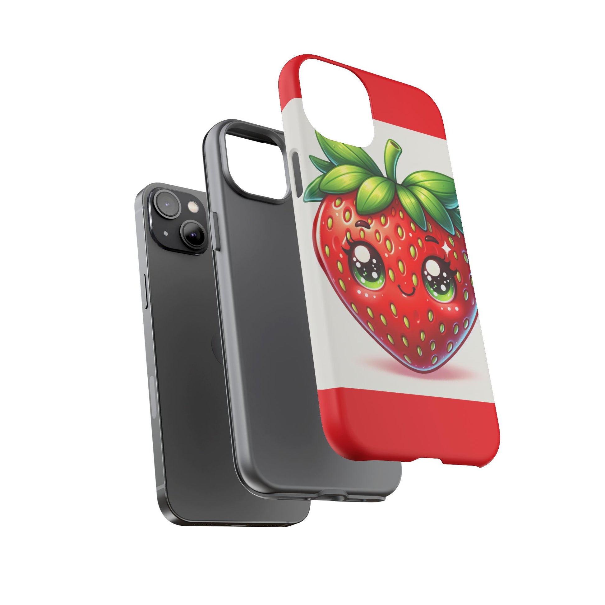 Cute Strawberry iPhone Case, Tough Phone Cases, Stylish Accessories, Fun Design for Kids and Adults, Perfect Gift for All Occasions
