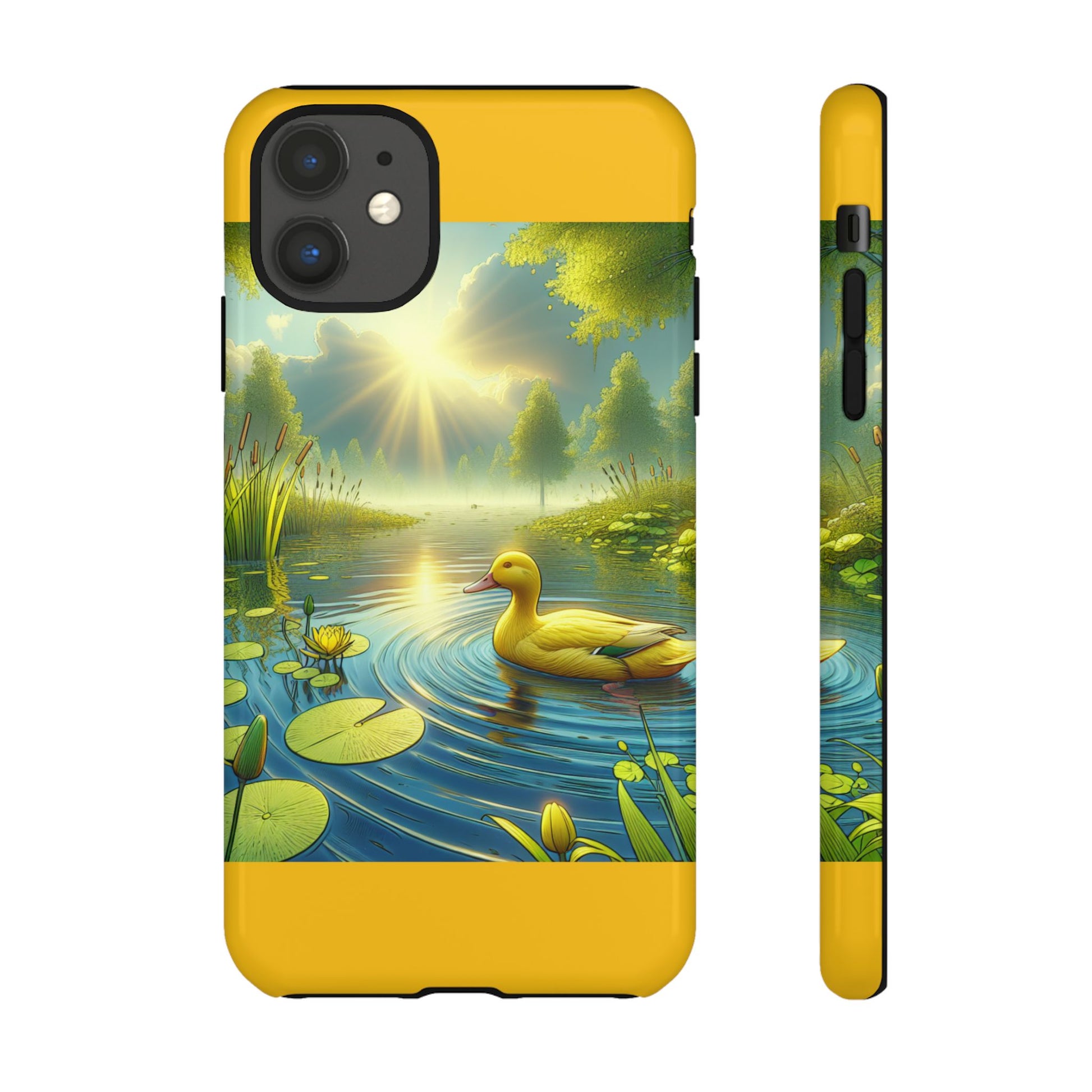 Beautiful Duck Pond Phone Case, Nature Lover Gift, Tough Case, Springtime Accessory, Eco-Friendly Phone Cover, Vibrant Artwork
