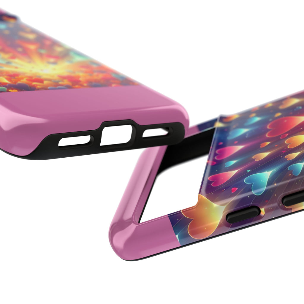 Colorful Love Phone Case, Heart Design, Cute Gift, Smartphone Accessory, Valentine's Day, Birthday Present, Colorful Hearts