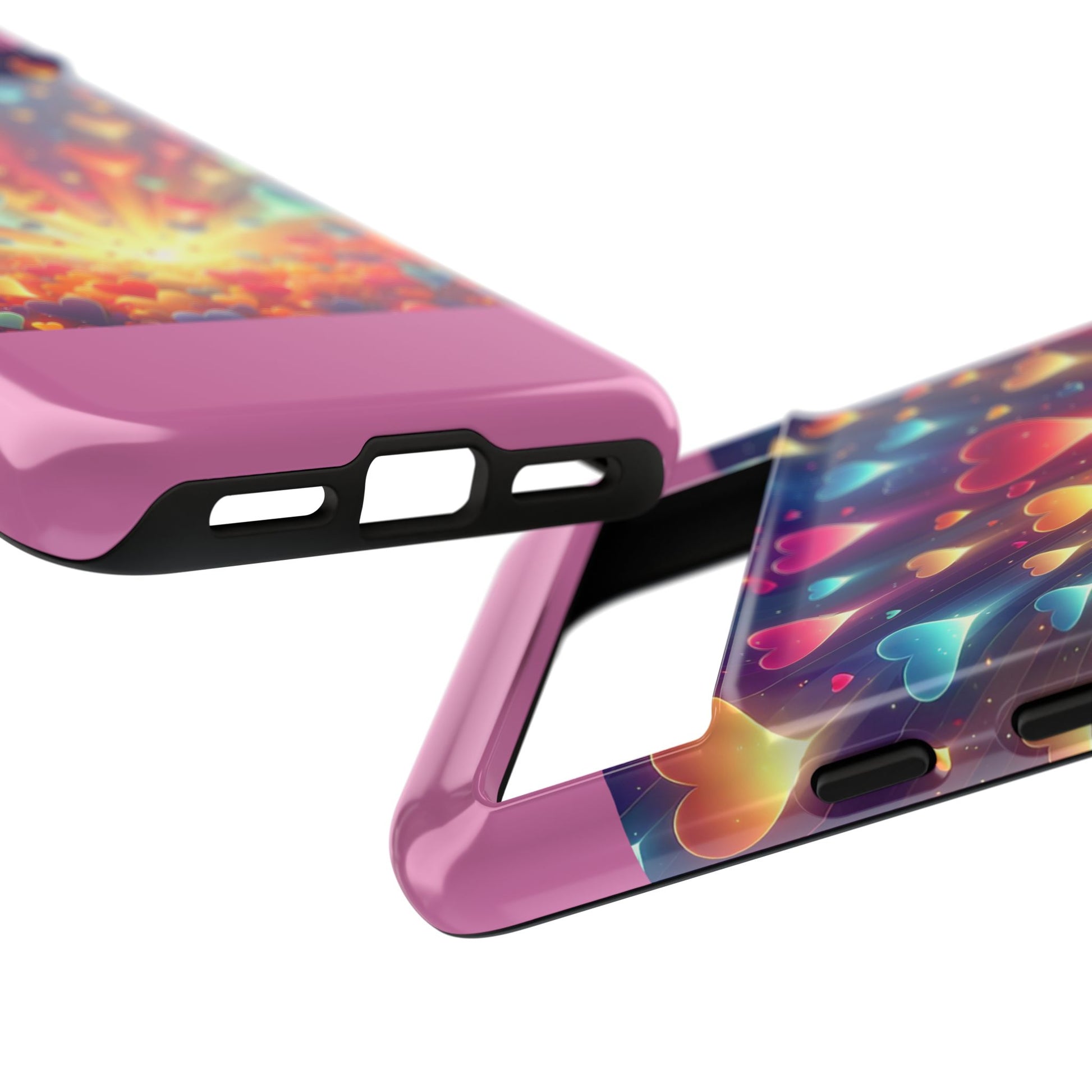 Colorful Love Phone Case, Heart Design, Cute Gift, Smartphone Accessory, Valentine's Day, Birthday Present, Colorful Hearts