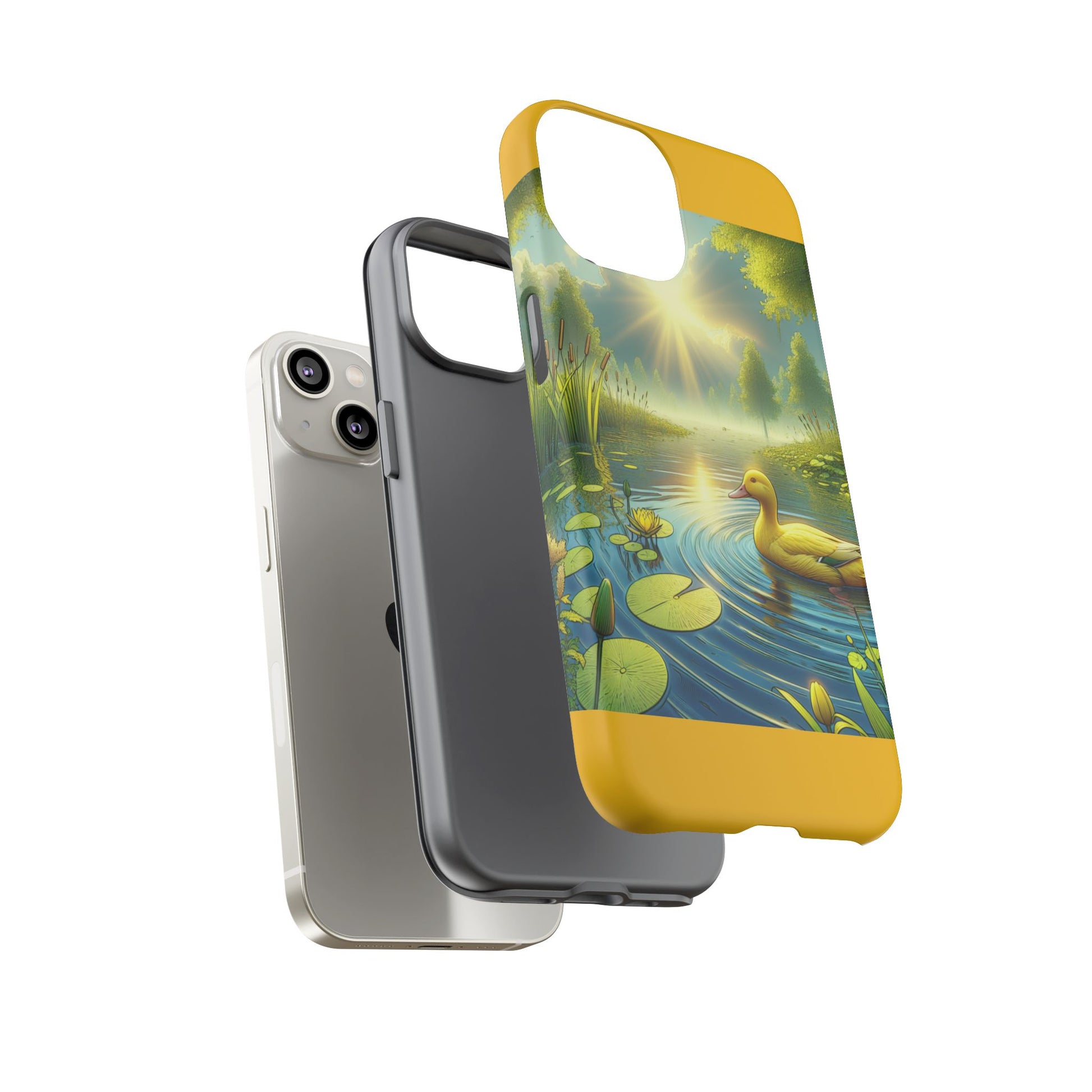 Beautiful Duck Pond Phone Case, Nature Lover Gift, Tough Case, Springtime Accessory, Eco-Friendly Phone Cover, Vibrant Artwork