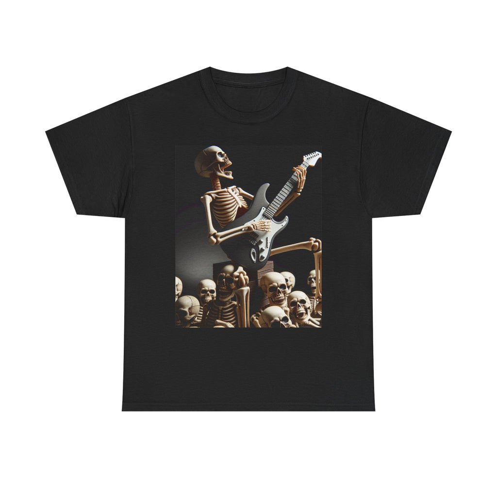 Skeleton Rocker Unisex Heavy Cotton Tee, Halloween T-Shirt, Music Lover Shirt, Concert Outfit, Unique Gift Idea
