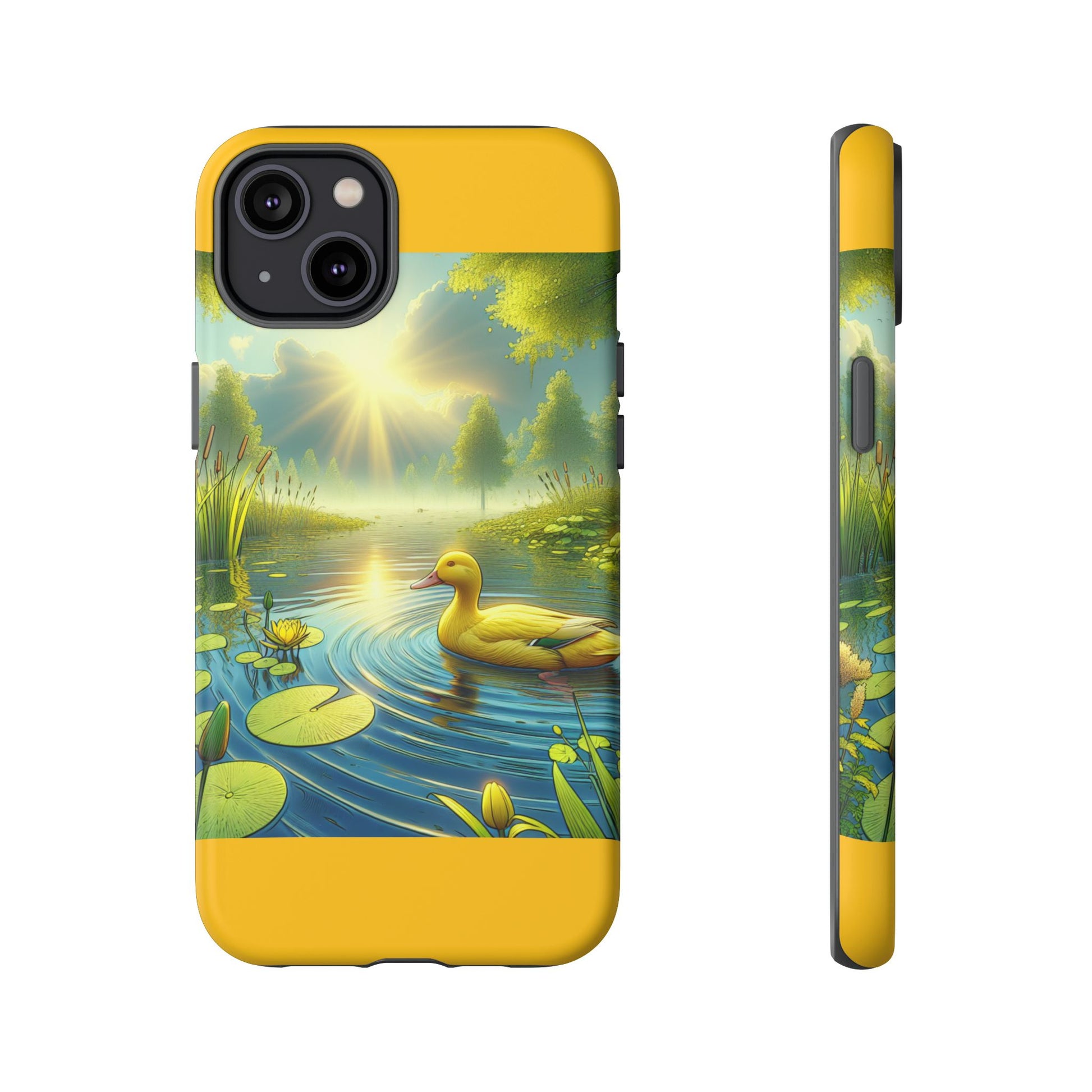 Beautiful Duck Pond Phone Case, Nature Lover Gift, Tough Case, Springtime Accessory, Eco-Friendly Phone Cover, Vibrant Artwork