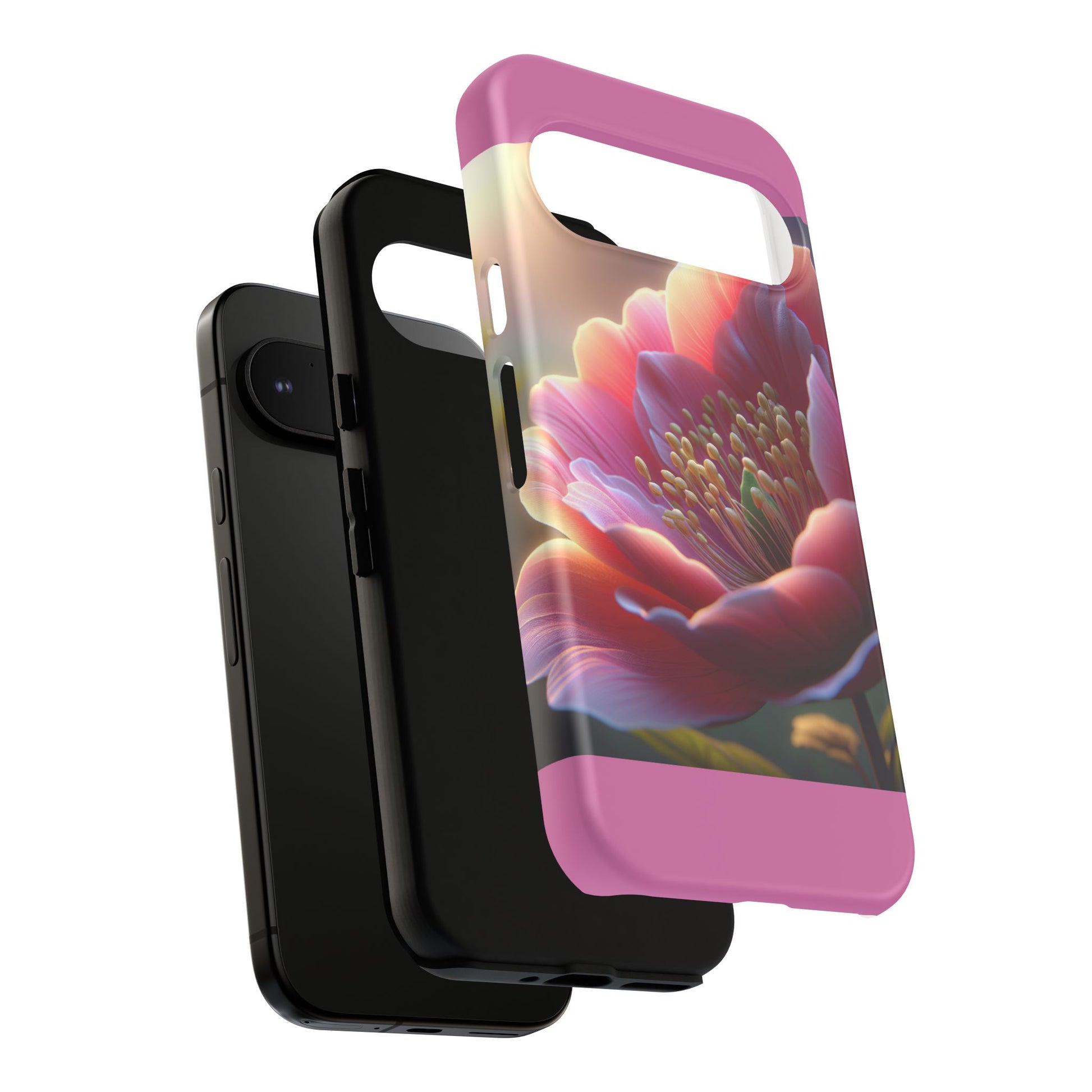 Pink Floral Phone Case, Tough Cases, Floral Design, Phone Accessory Gift, Nature Inspired, Trendy Tech Case