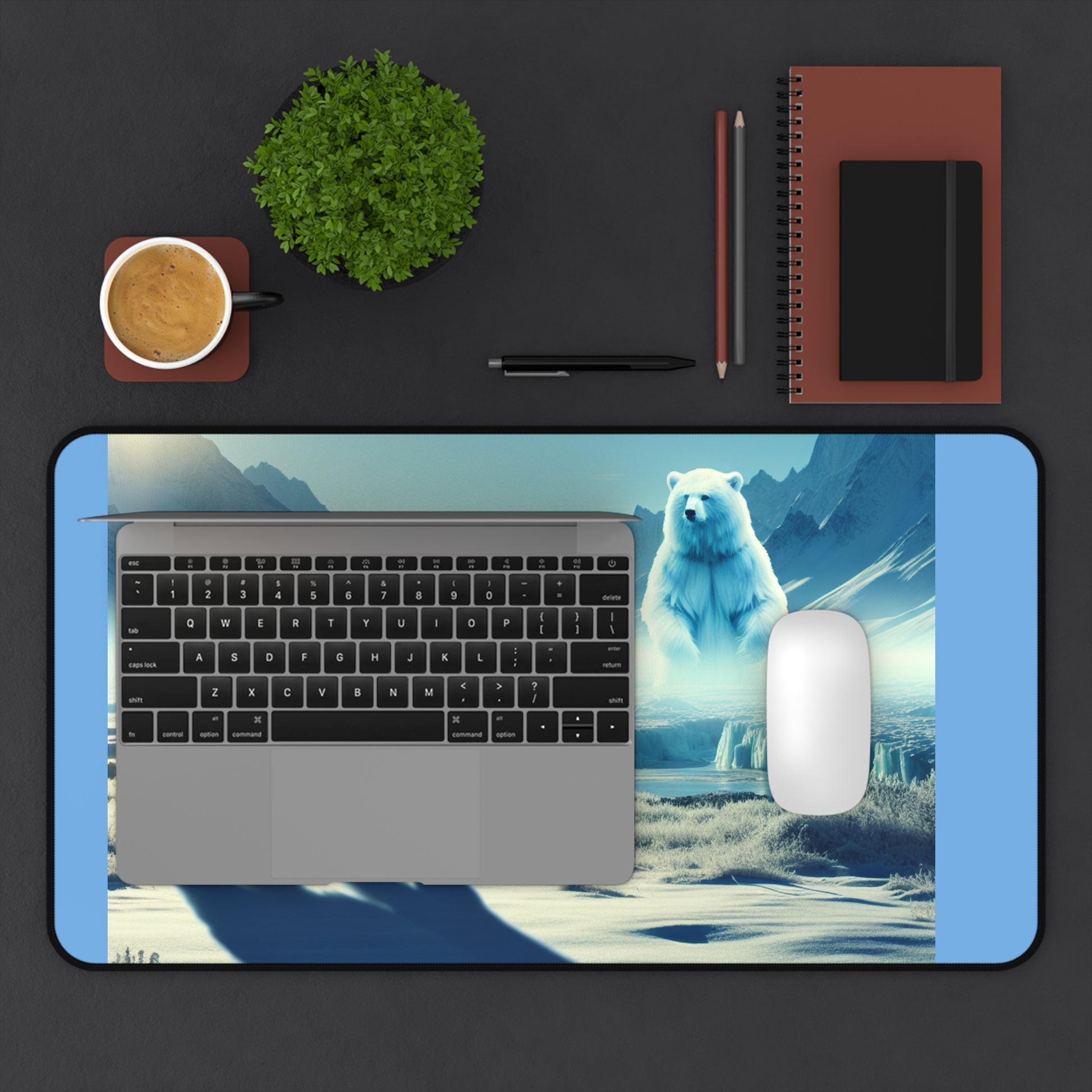 Arctic Dreams Desk Mat - Cozy Office Decor, Gaming Accessory, Unique Gift for Bear Lovers, Home Office Essentials, Nature Inspired
