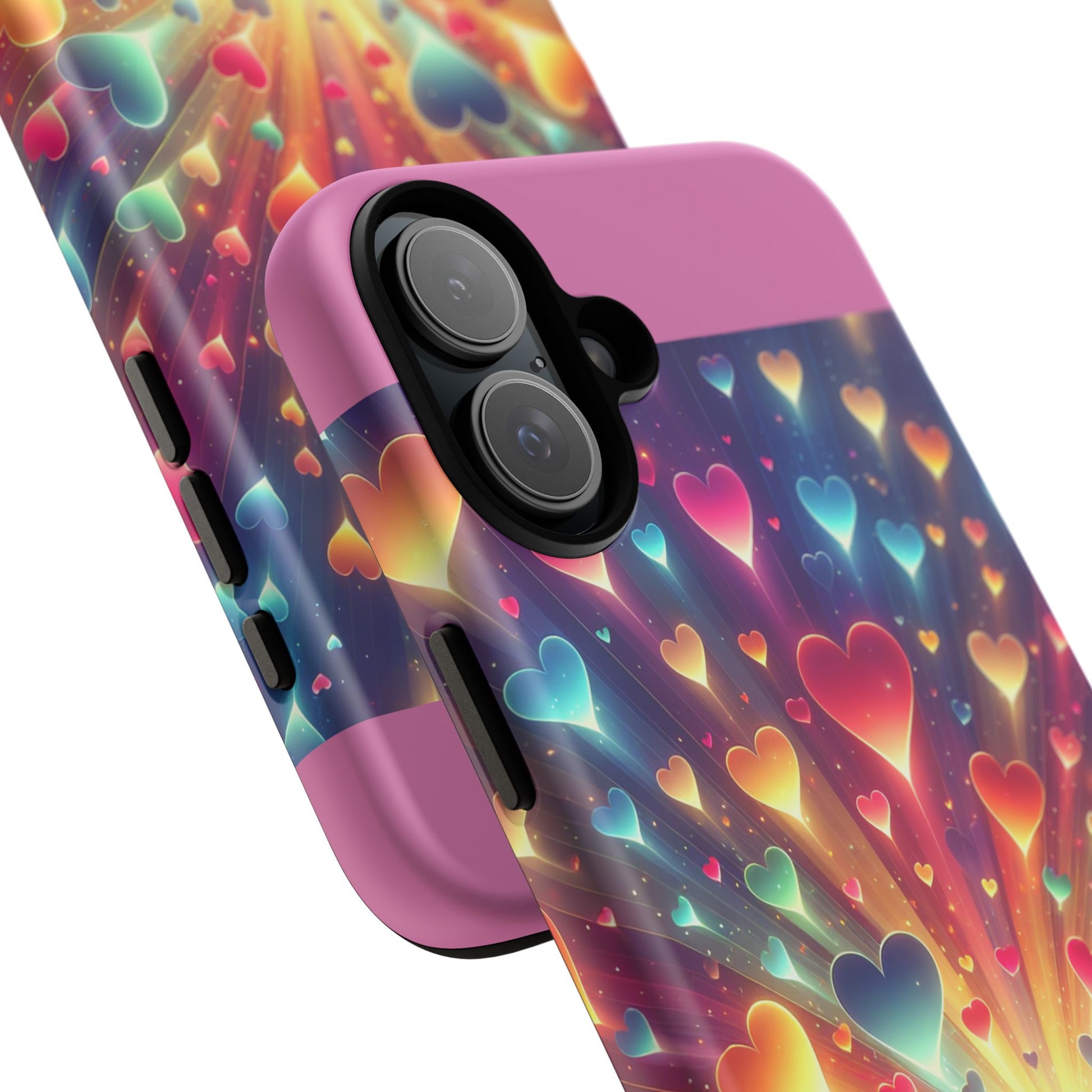 Colorful Love Phone Case, Heart Design, Cute Gift, Smartphone Accessory, Valentine's Day, Birthday Present, Colorful Hearts
