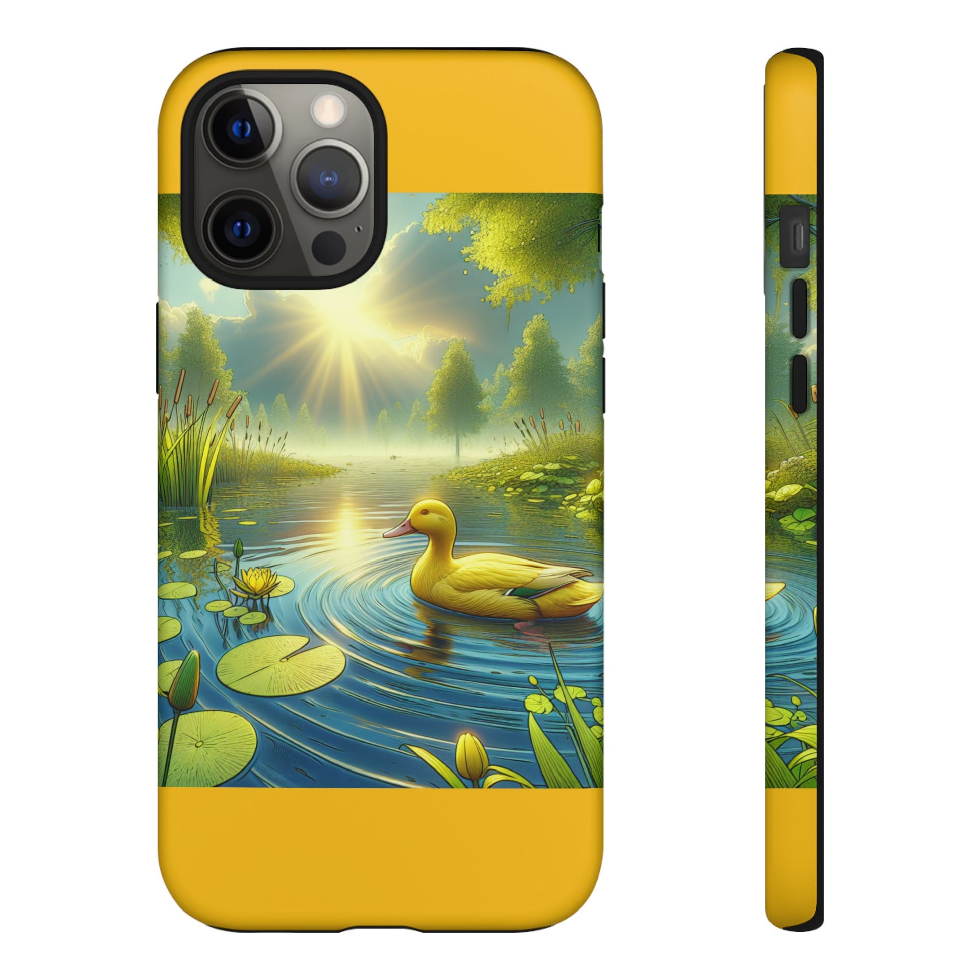 Beautiful Duck Pond Phone Case, Nature Lover Gift, Tough Case, Springtime Accessory, Eco-Friendly Phone Cover, Vibrant Artwork