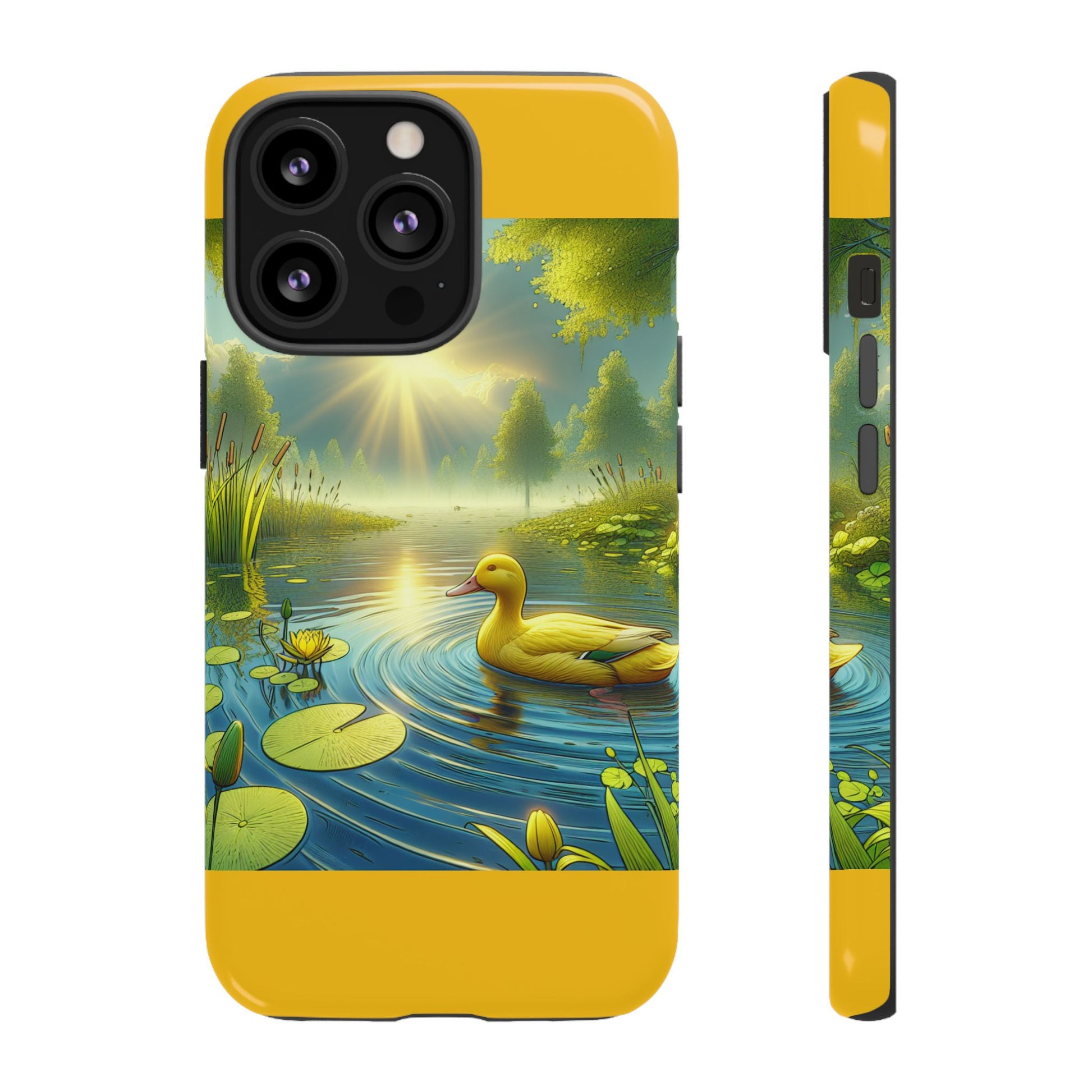 Beautiful Duck Pond Phone Case, Nature Lover Gift, Tough Case, Springtime Accessory, Eco-Friendly Phone Cover, Vibrant Artwork