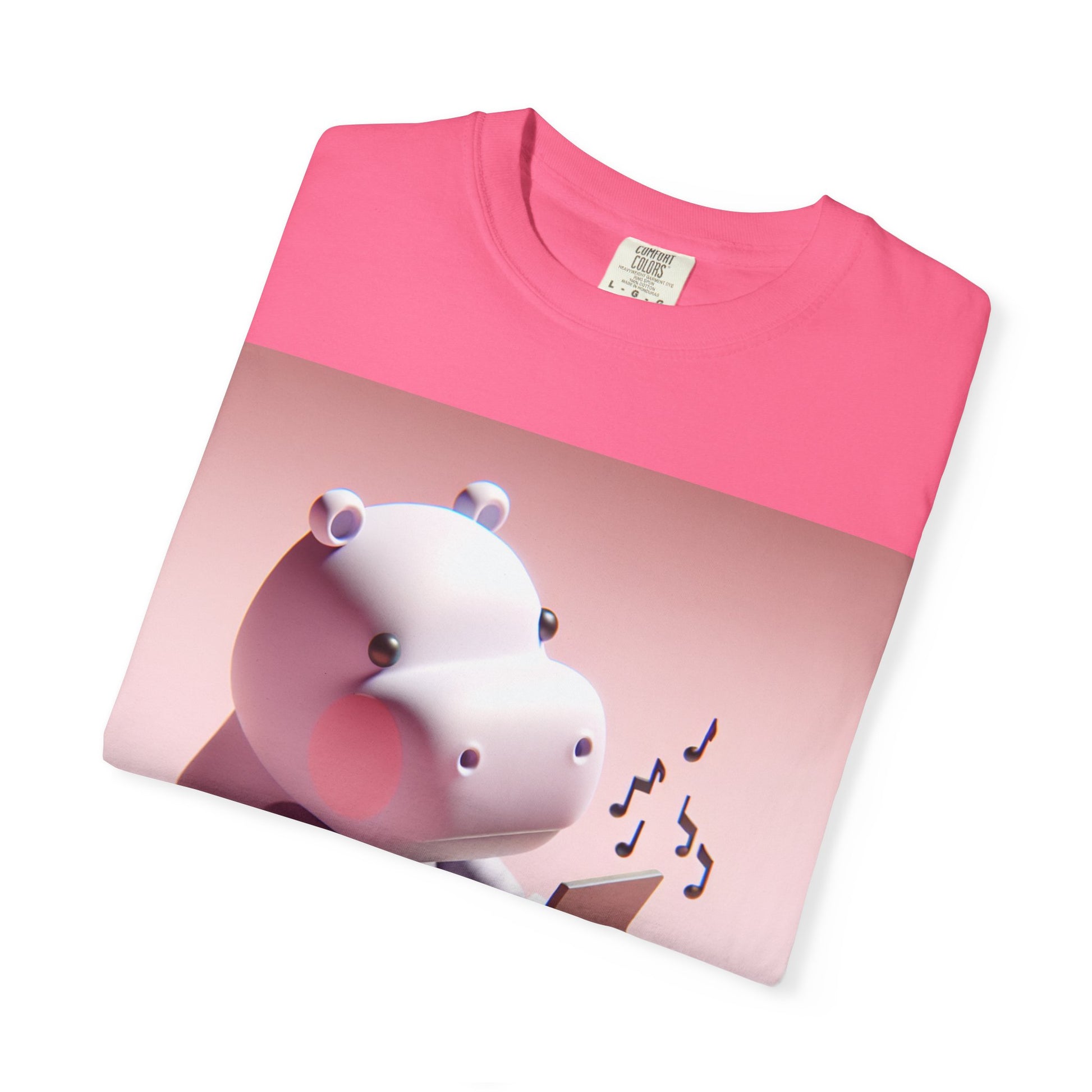 Cute Hippo Piano Unisex T-Shirt | Adorable Animal Tee, Gift for Music Lovers, Casual Wear, Birthday Present, Fun Art Apparel