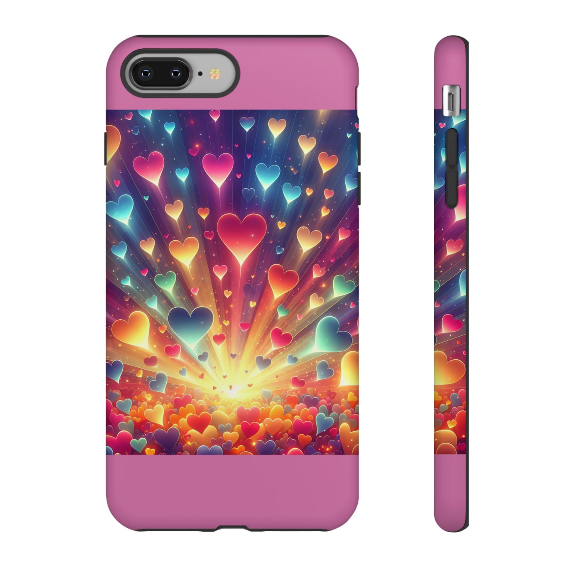 Colorful Love Phone Case, Heart Design, Cute Gift, Smartphone Accessory, Valentine's Day, Birthday Present, Colorful Hearts