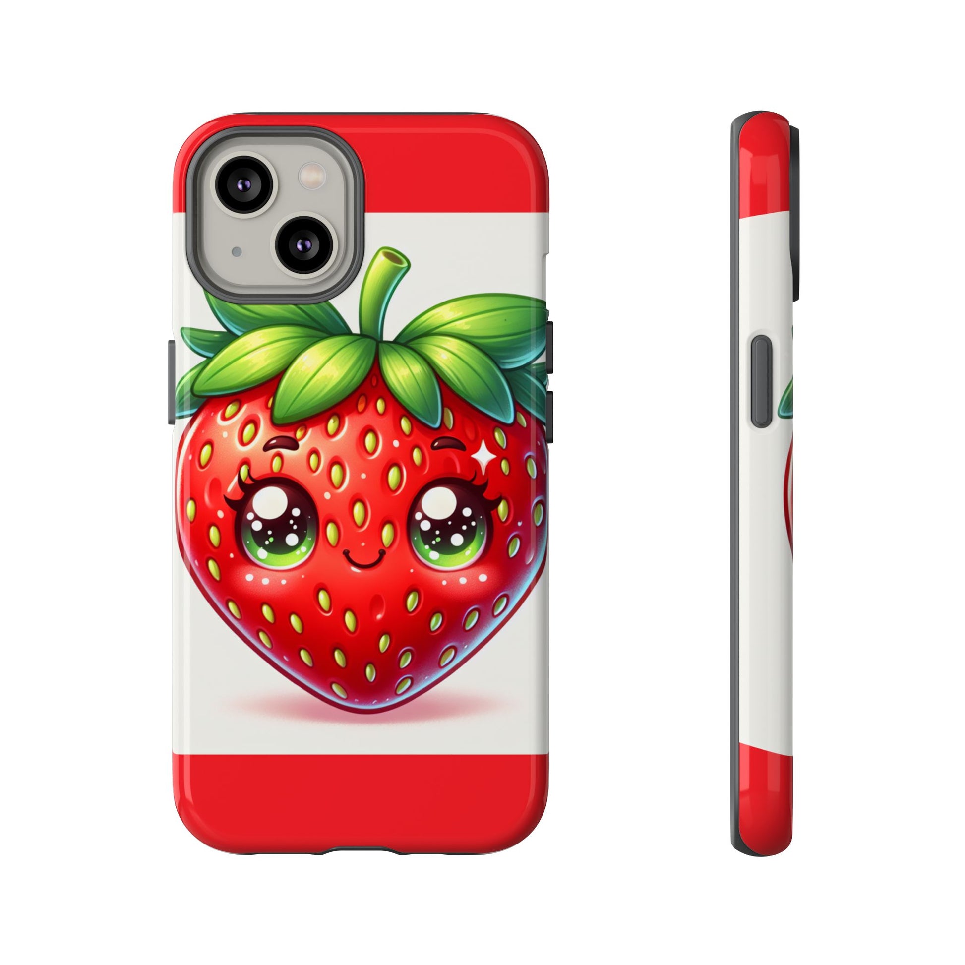 Cute Strawberry iPhone Case, Tough Phone Cases, Stylish Accessories, Fun Design for Kids and Adults, Perfect Gift for All Occasions