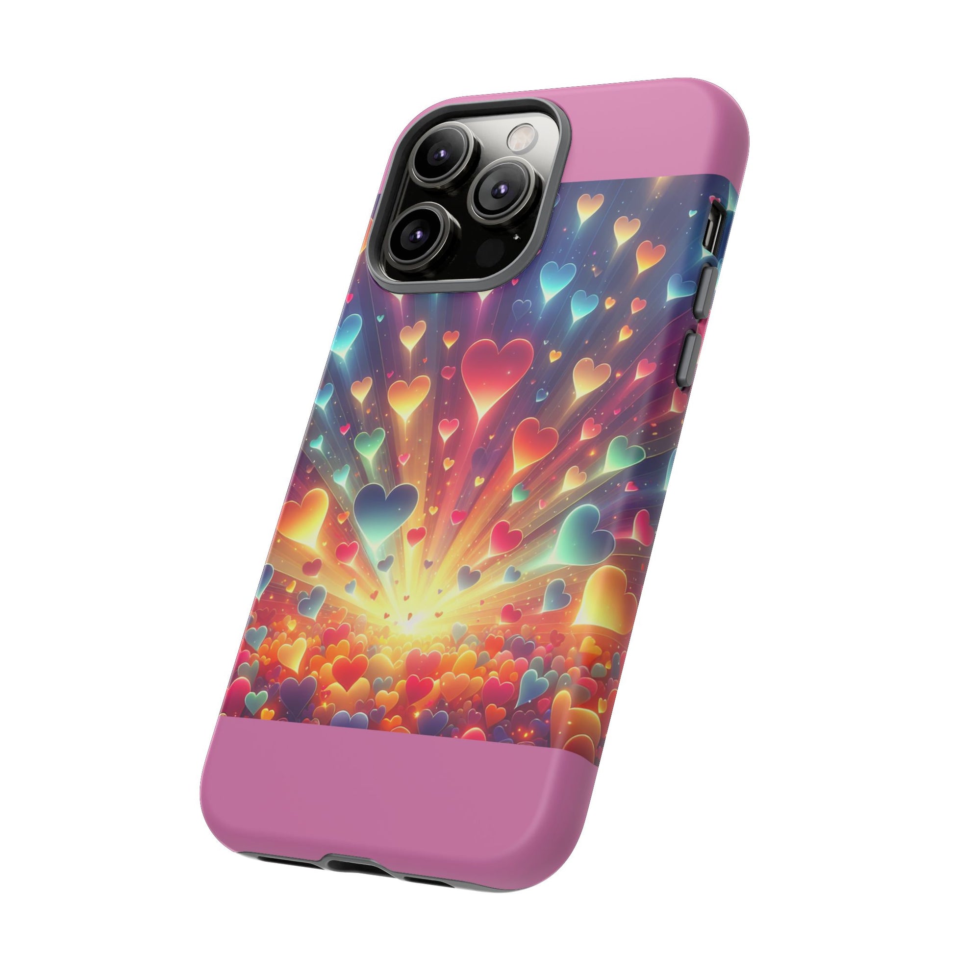 Colorful Love Phone Case, Heart Design, Cute Gift, Smartphone Accessory, Valentine's Day, Birthday Present, Colorful Hearts