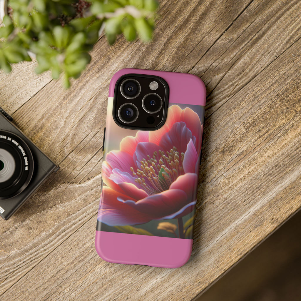 Pink Floral Phone Case, Tough Cases, Floral Design, Phone Accessory Gift, Nature Inspired, Trendy Tech Case
