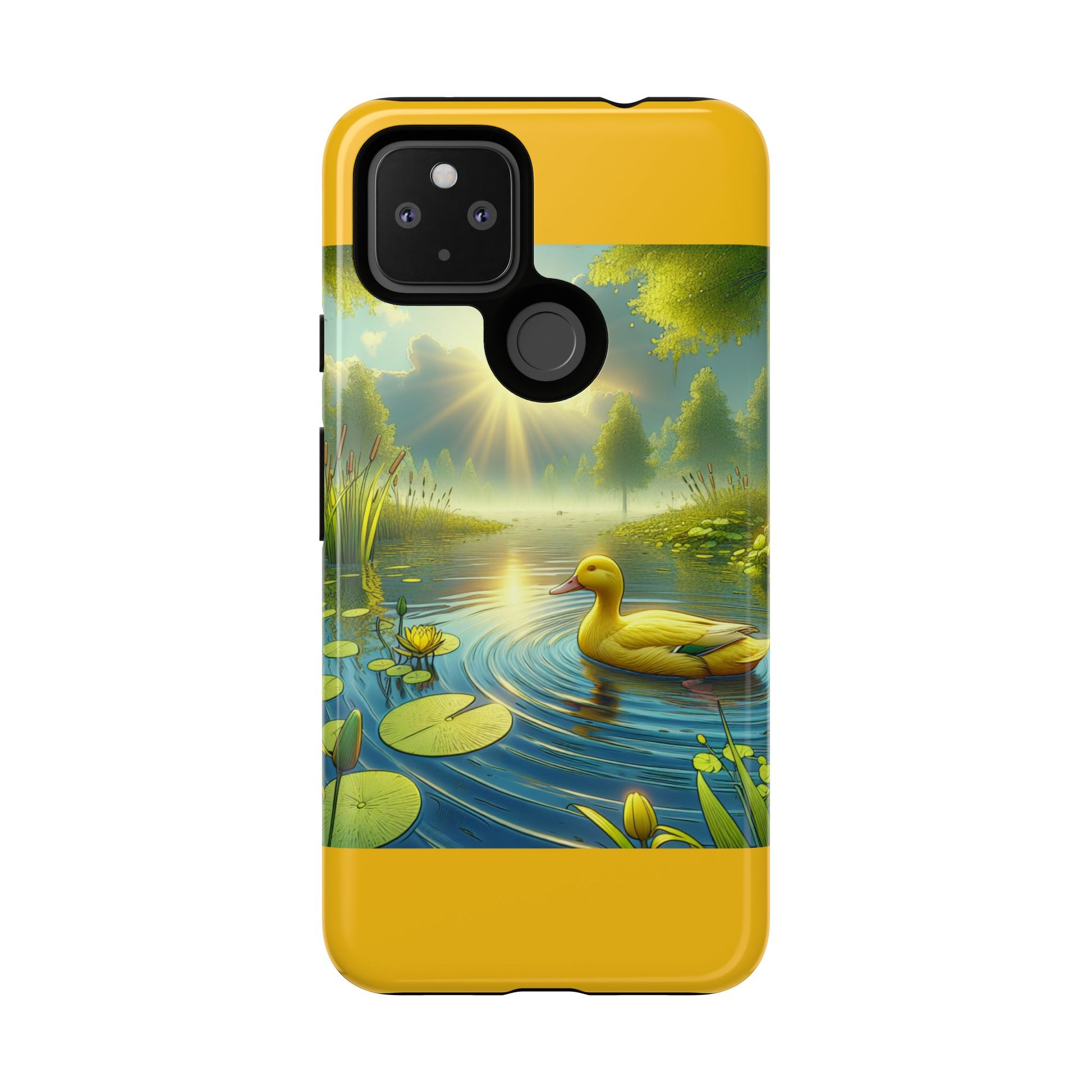 Beautiful Duck Pond Phone Case, Nature Lover Gift, Tough Case, Springtime Accessory, Eco-Friendly Phone Cover, Vibrant Artwork